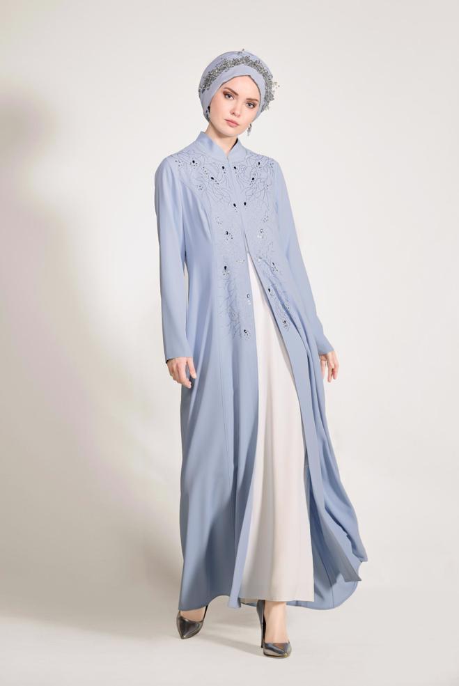 Vêtements hijab BLEU Costume 3423  - ALVİNA