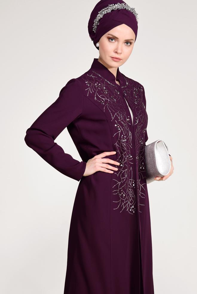 Vêtements hijab POURPRE Costume 3423  - ALVİNA