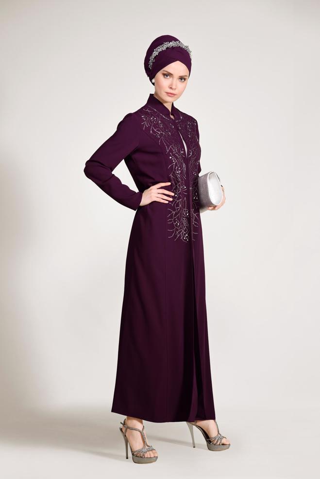 Vêtements hijab POURPRE Costume 3423  - ALVİNA