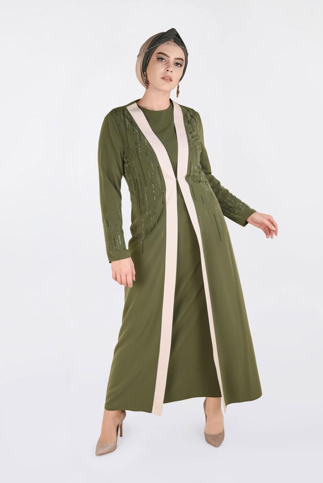 Vêtements hijab KAKI Costume 3439 - ALVİNA