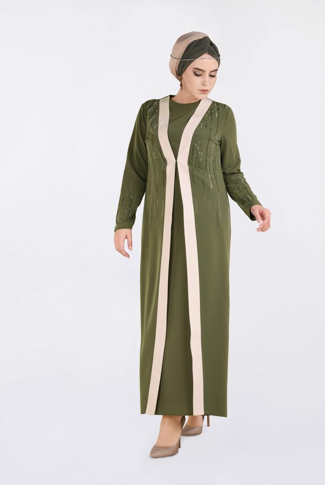 Vêtements hijab KAKI Costume 3439 - ALVİNA