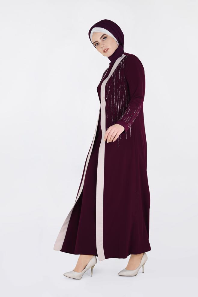 Vêtements hijab ROUGE BORDEAUX Costume 3439 - ALVİNA