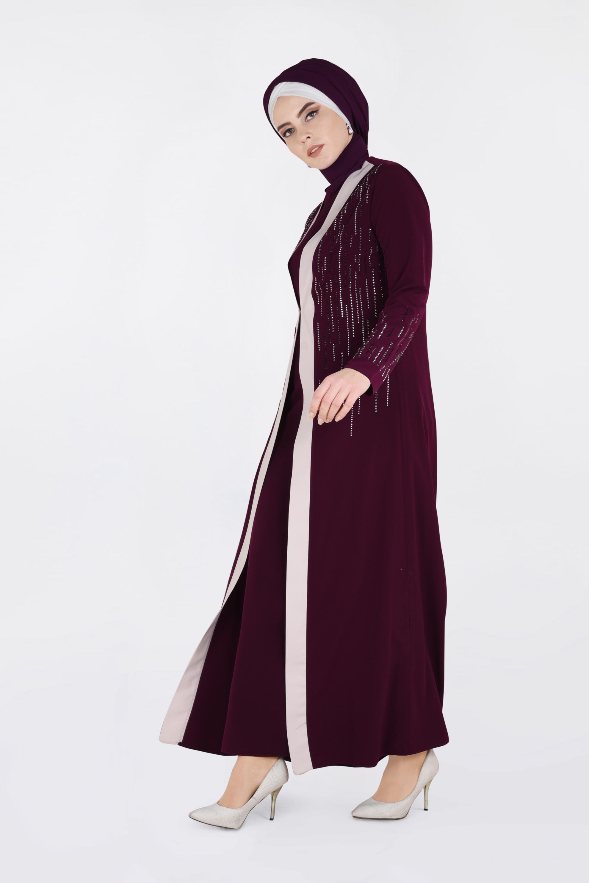 Vêtements hijab ROUGE BORDEAUX Costume 3439