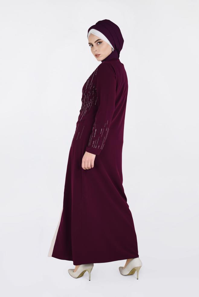 Vêtements hijab ROUGE BORDEAUX Costume 3439 - ALVİNA
