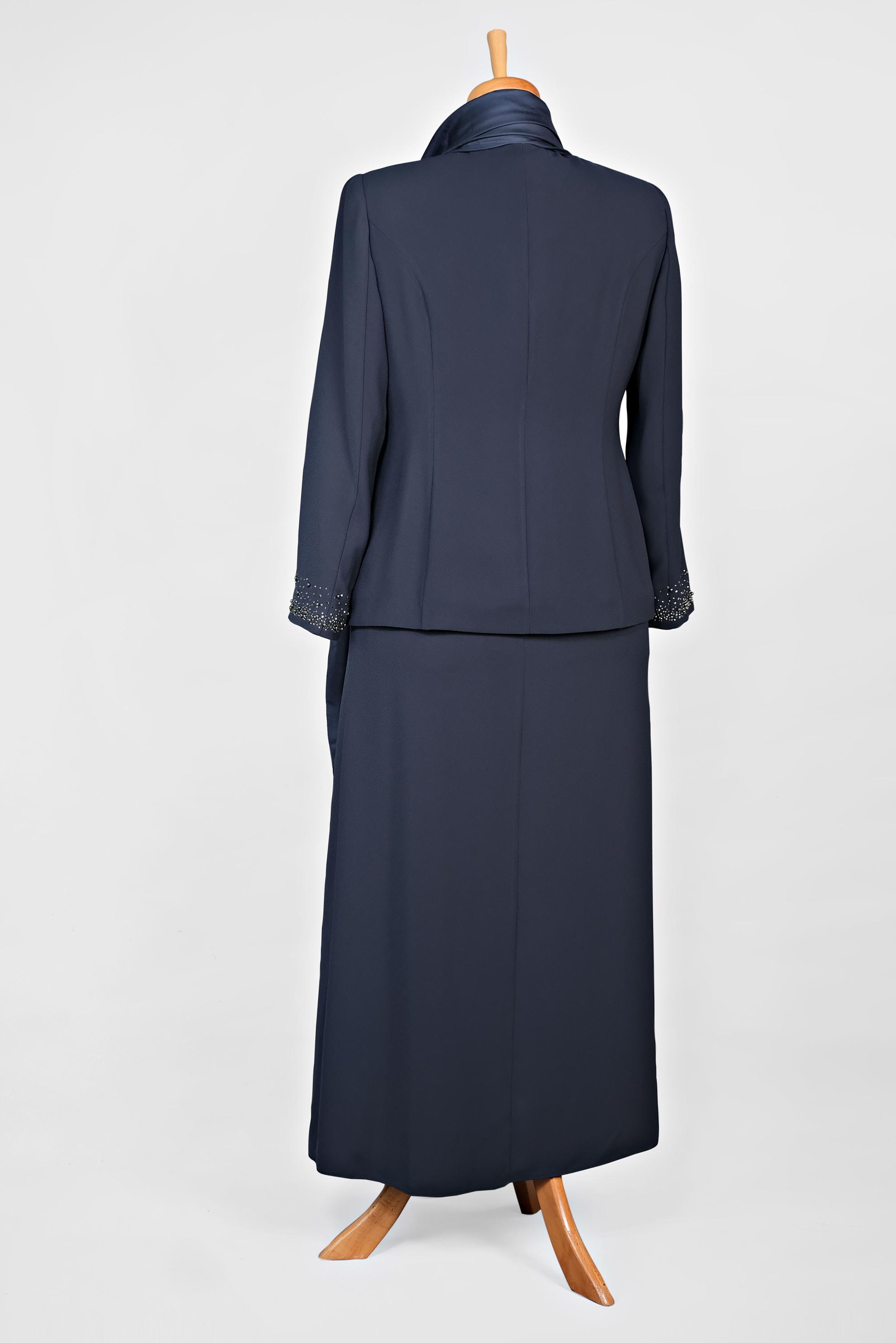 Tesettür giyim LACİVERT TAŞ BASKILI ELBİSELİ TAKIM 3461