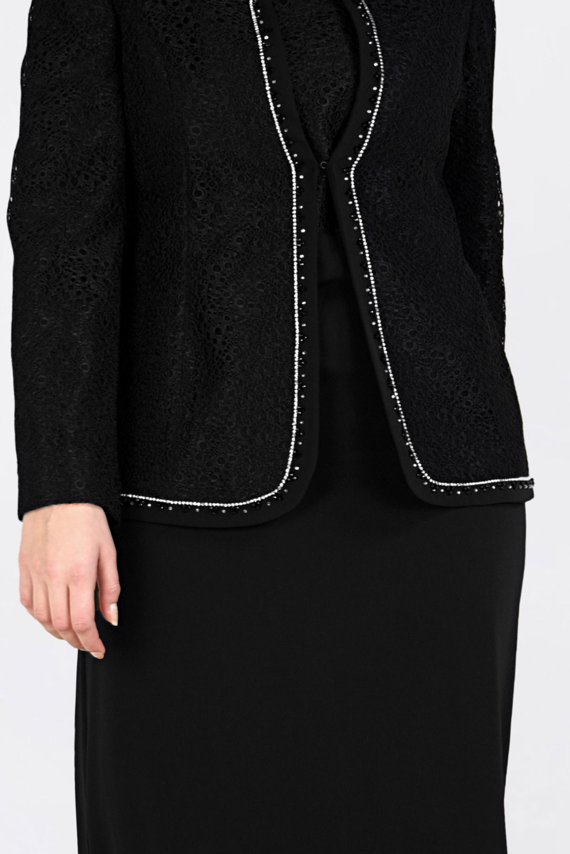 Tesettür giyim SİYAH TAŞ ŞERİT DETAYLI 2&prime;Lİ ELBİSELİ TAKIM 3463