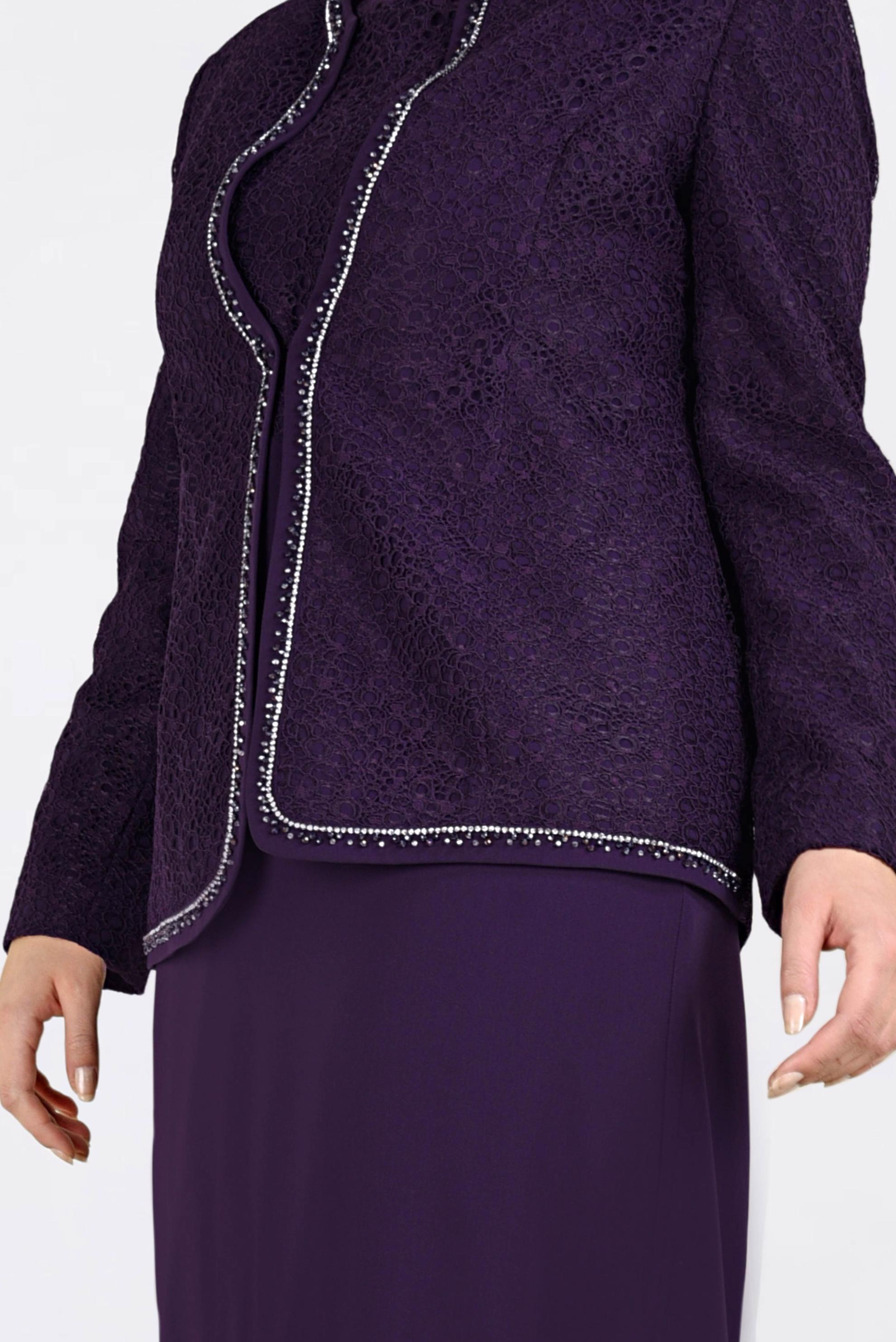 Hijab clothing PURPLE Stone Detail Binary Suit 3463 