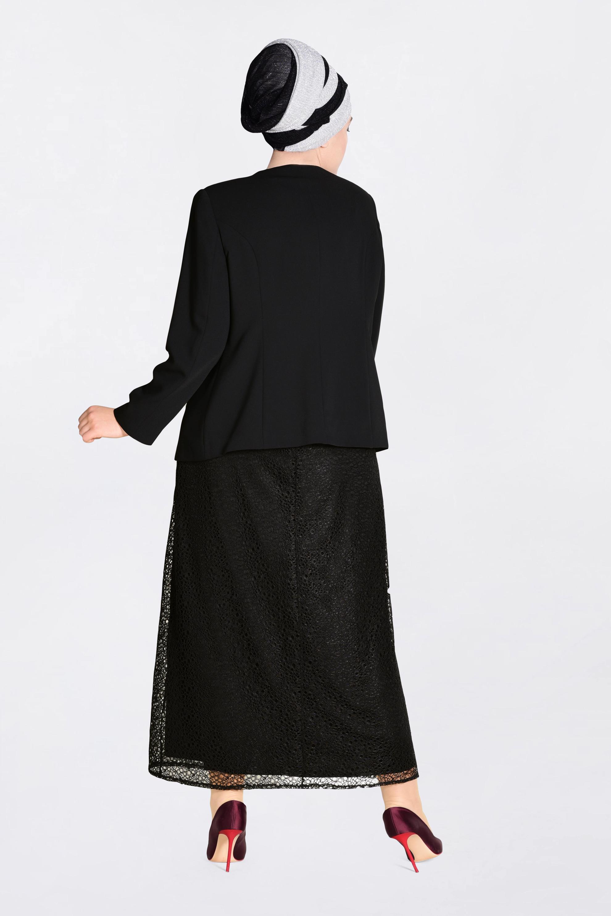 Hijab clothing BLACK Stone Detail Binary Suit 3464 