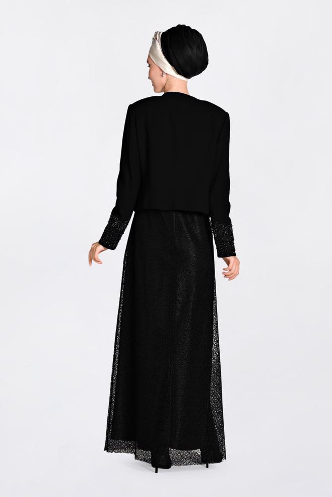 Hijab clothing BLACK 3476 MELLİ 473 2′Lİ ELBİSELİ TAKIM 40/48 TEK42 - ALVİNA