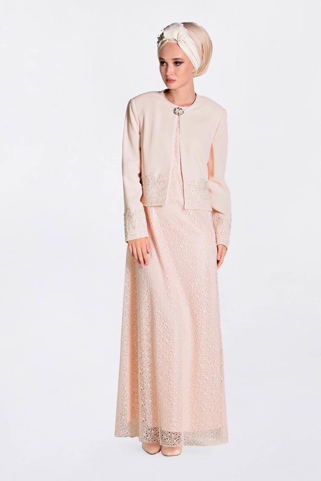 Hijab clothing POWDER 3476 MELLİ 473 2′Lİ ELBİSELİ TAKIM 40/48 TEK42 - ALVİNA