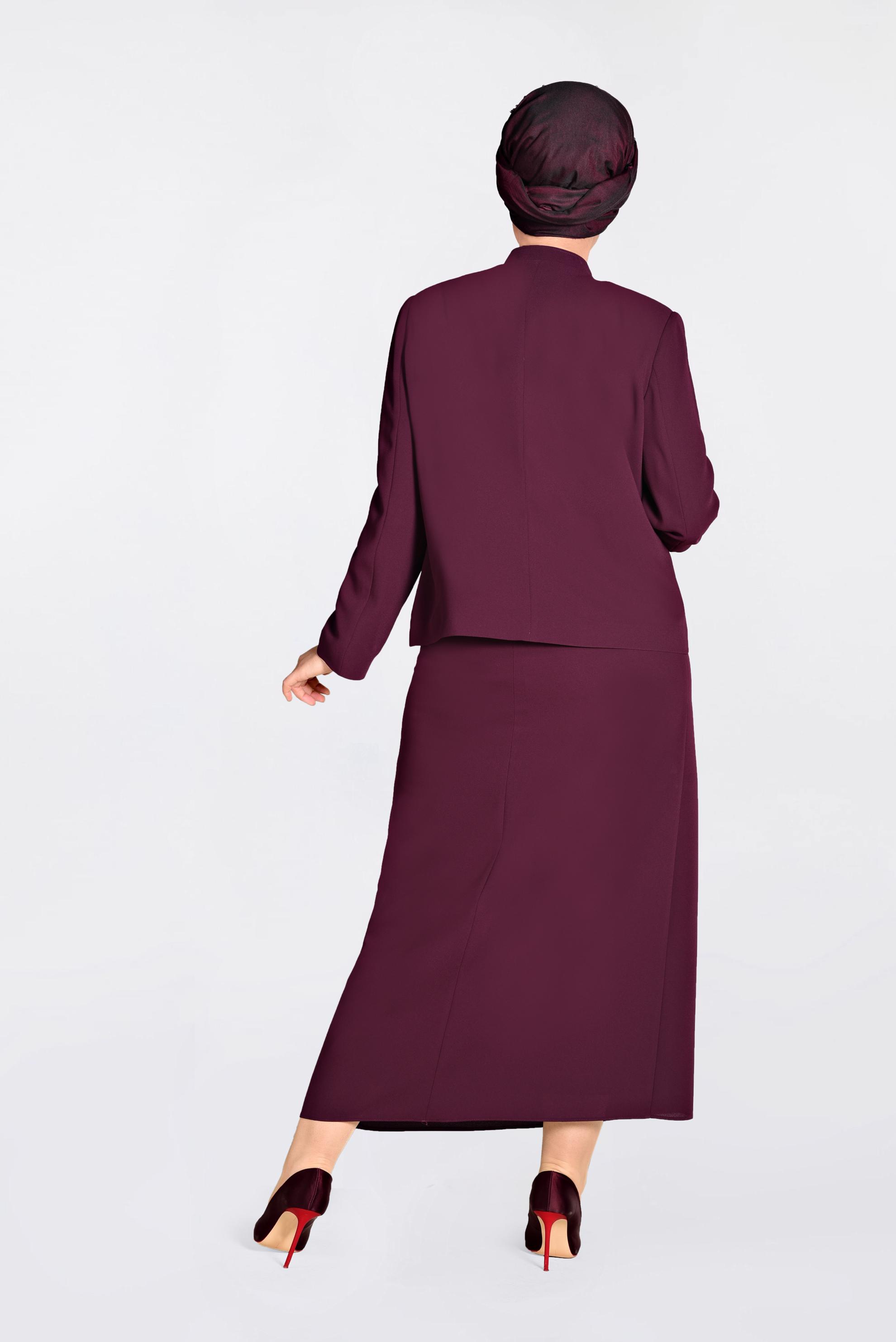 Hijab clothing PURPLE 3D Floral Detail Binary Suit 3478 