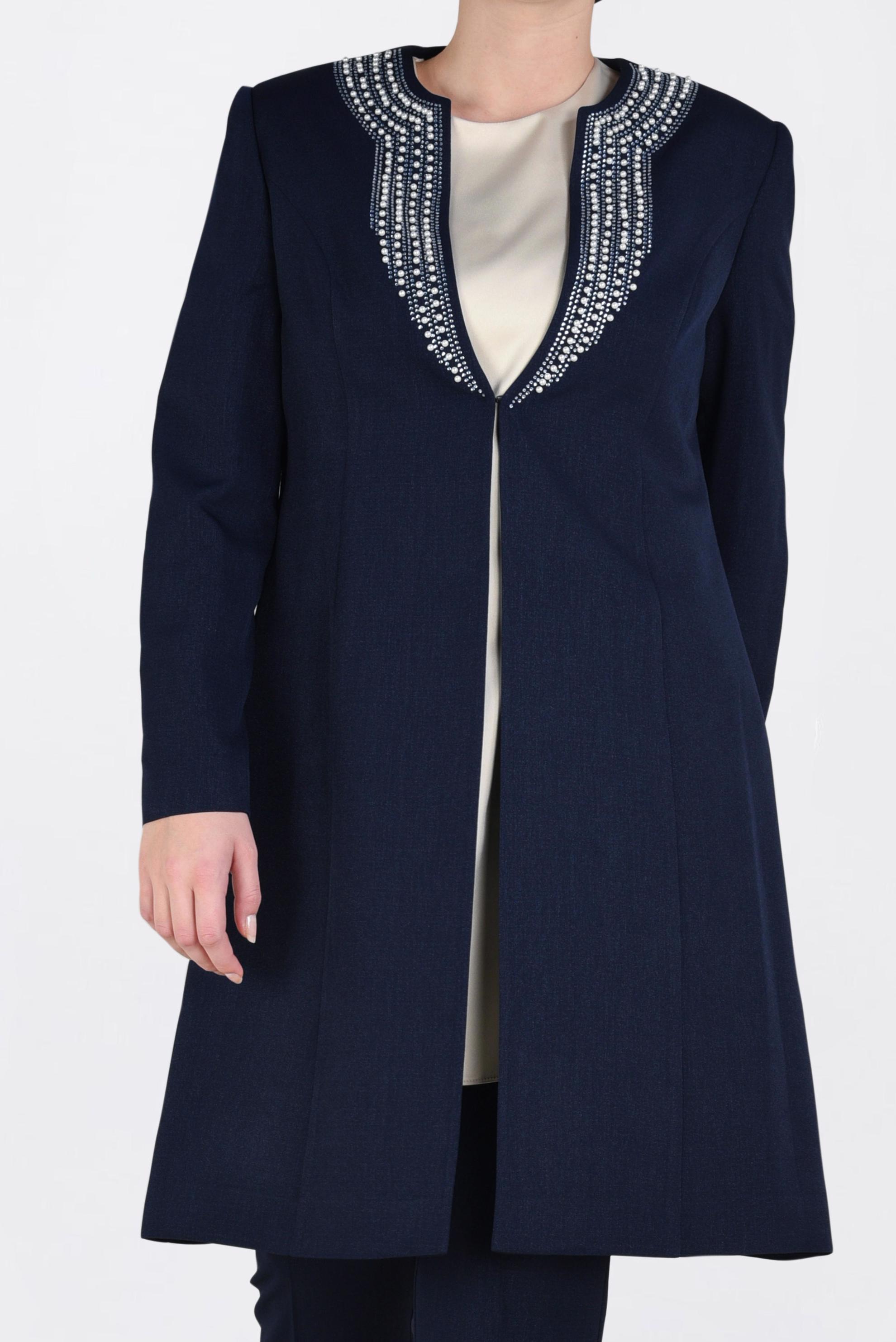 Tesettür giyim LACİVERT TAŞ BASKILI İNCİ İŞLEMELİ 3&prime;LÜ PANT.TAKIM 3425