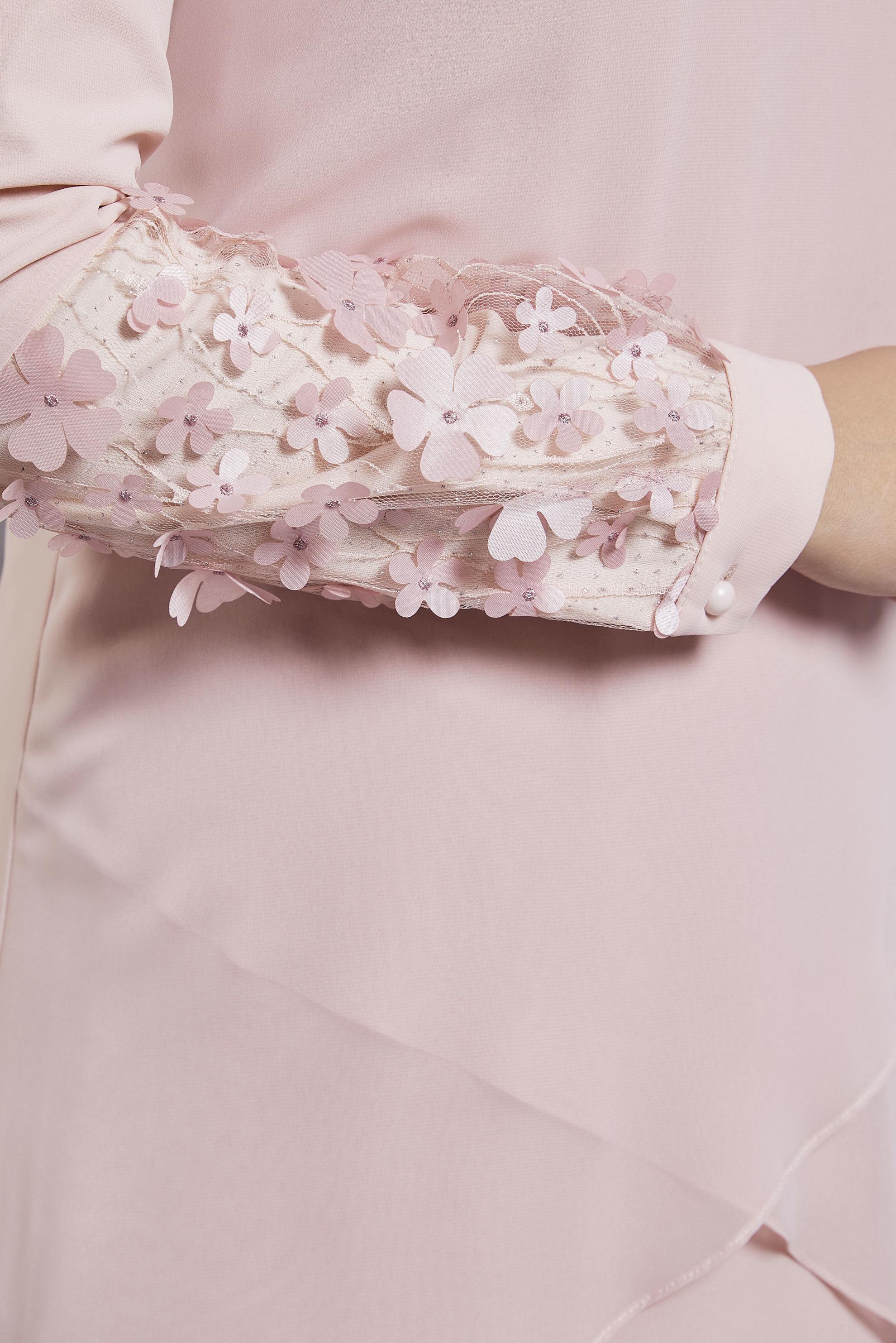 Tesettür giyim PUDRA 3 BOYUTLU ÇİÇEK DETAYLI PANTOLONLU TAKIM 3507