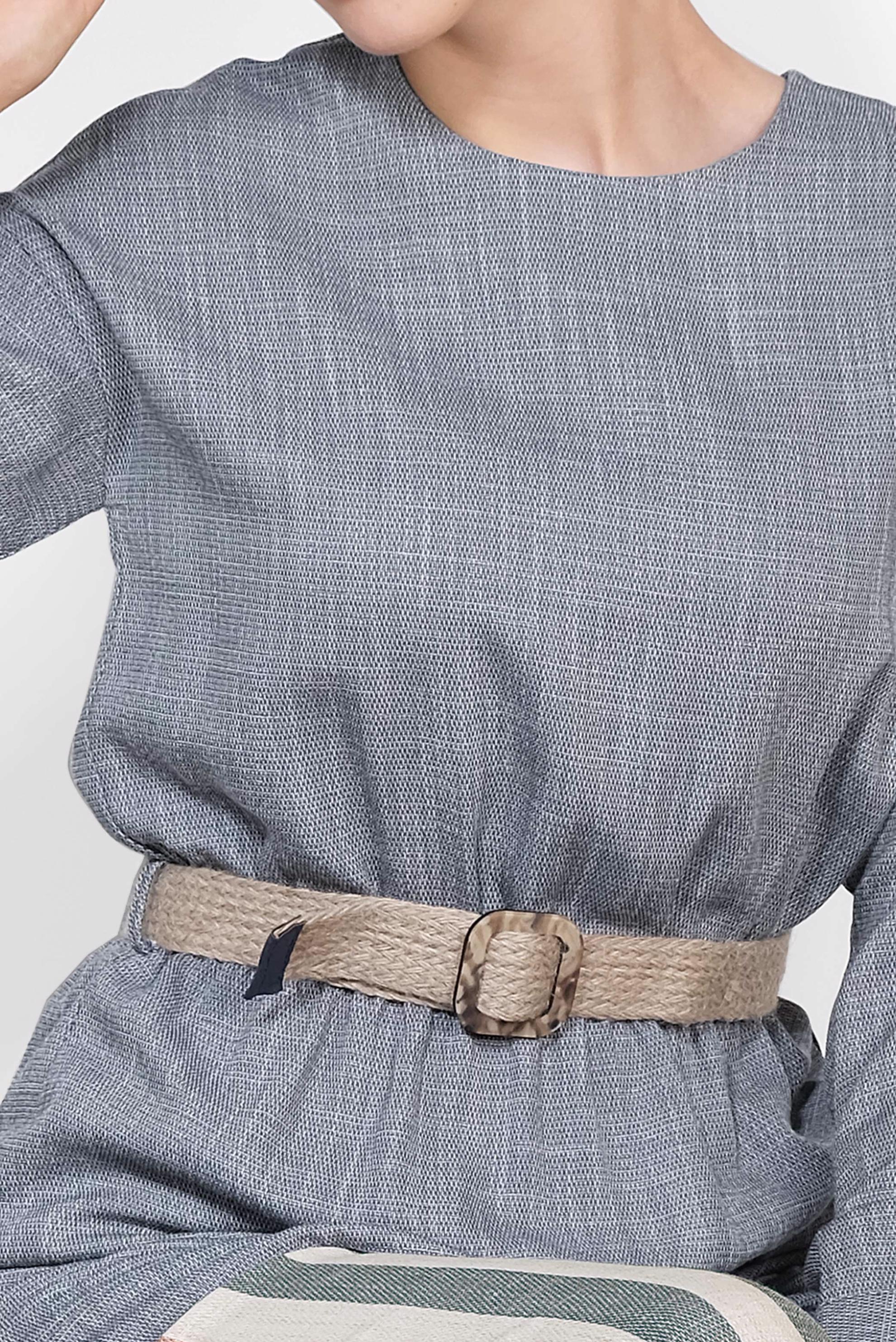 Tesettür giyim LACİVERT ÇİZGİ DESENLİ HASIR KEMERLİ İKİLİ PANTOLONLU TAKIM 4343