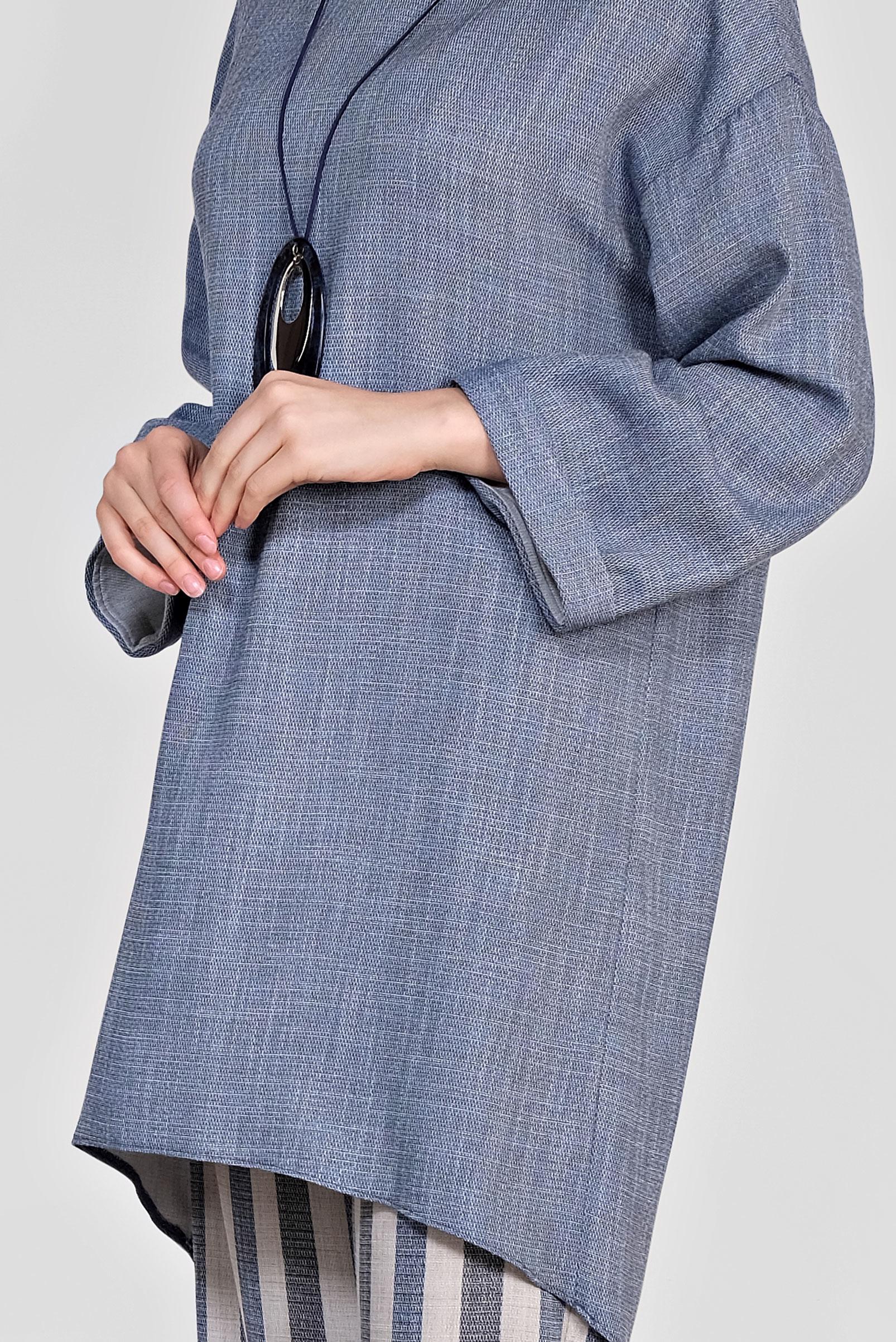 Tesettür giyim LACİVERT ASİMETRİK KESİM ÇİZGİLİ İKİLİ PANT.TAKIM 4345