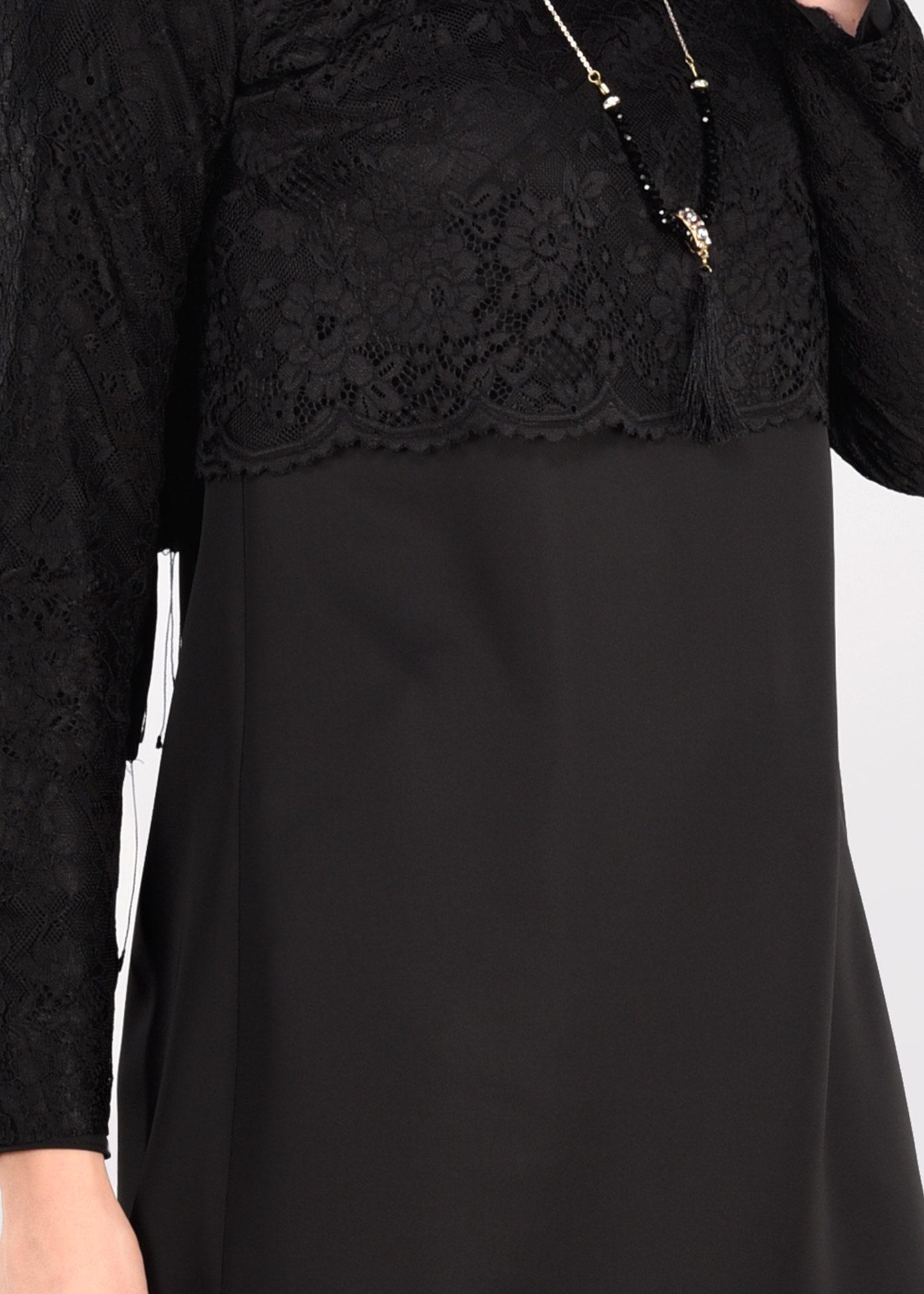 Tesettür giyim SİYAH 4959-1 NEPAL 7580 2&prime;Lİ PANT.TAKIM 38/44 TEK40