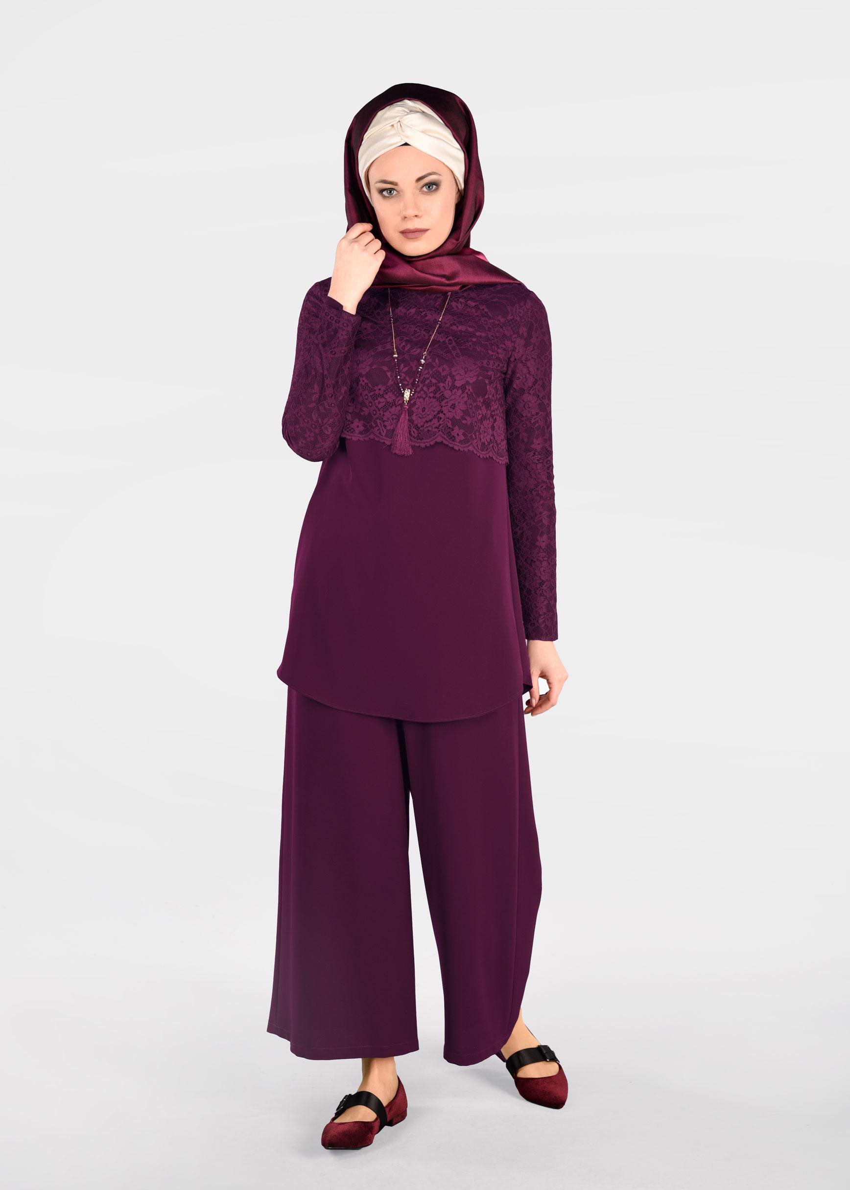 Tesettür giyim MOR 4959-1 NEPAL 7580 2&prime;Lİ PANT.TAKIM 38/44 TEK40