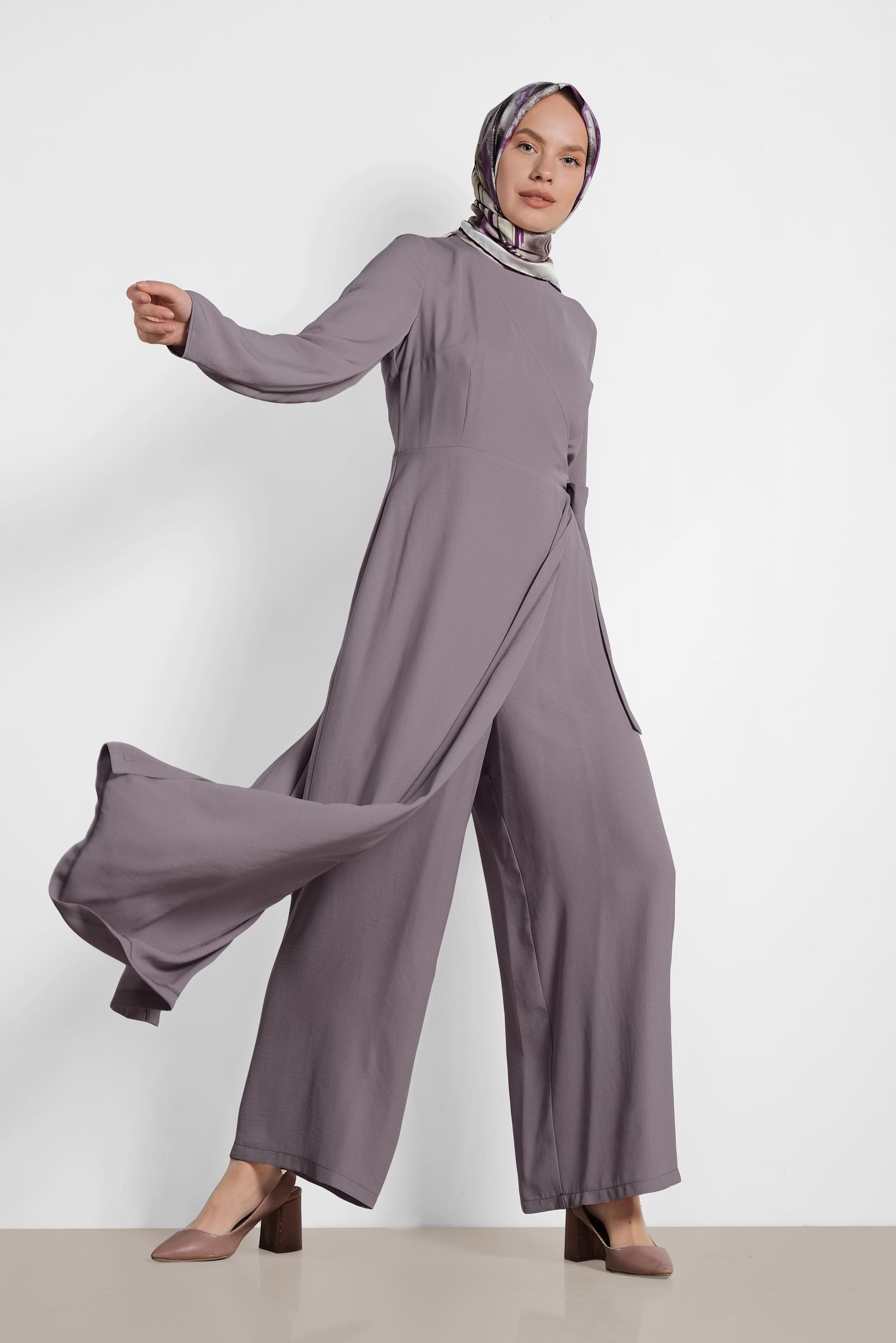 Tesettür giyim MÜRDÜM YANDAN BAĞLAMALI TULUM 4172