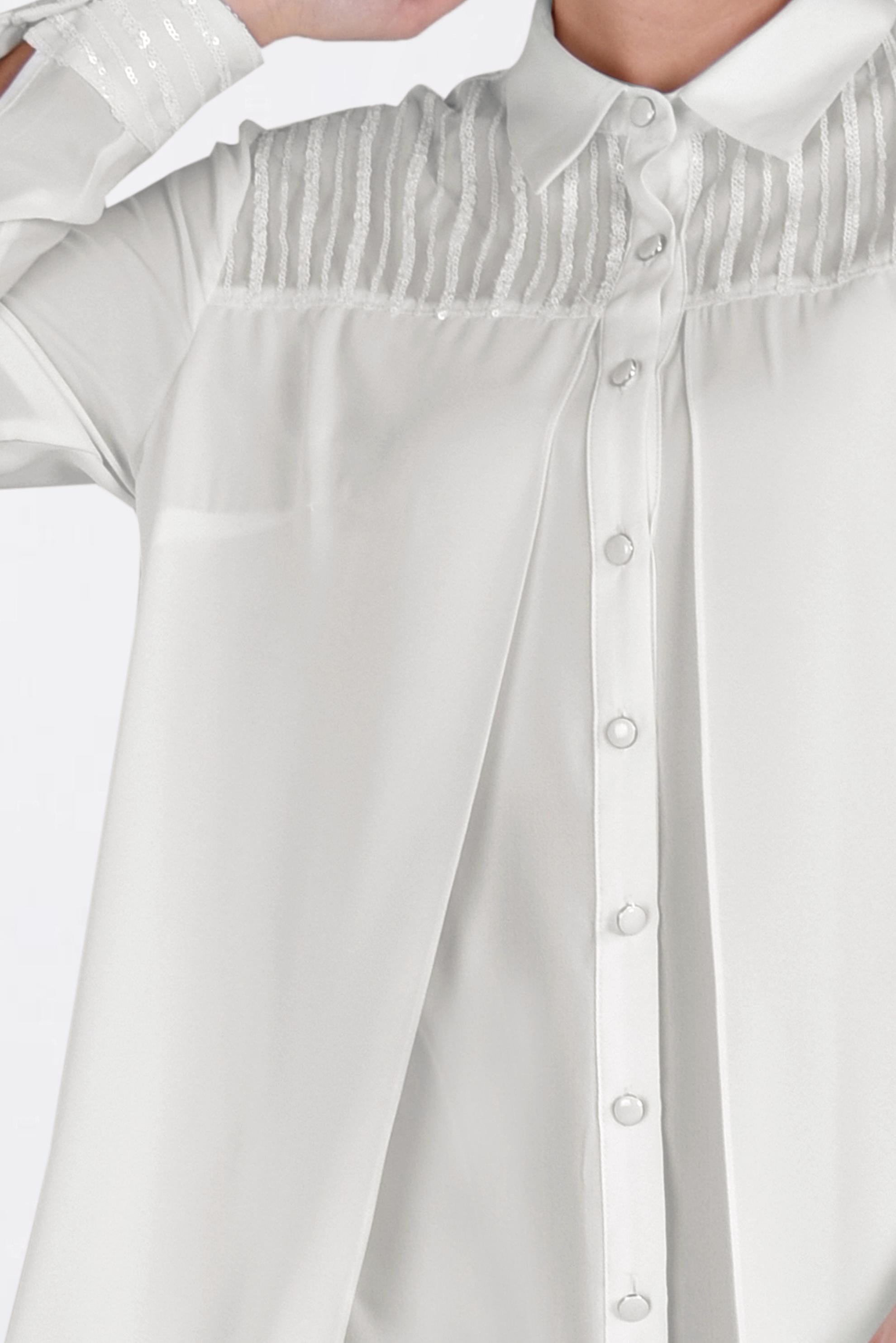 Tesettür giyim BEYAZ PUL PAYET İŞLEMELİ TUNİK 2825 