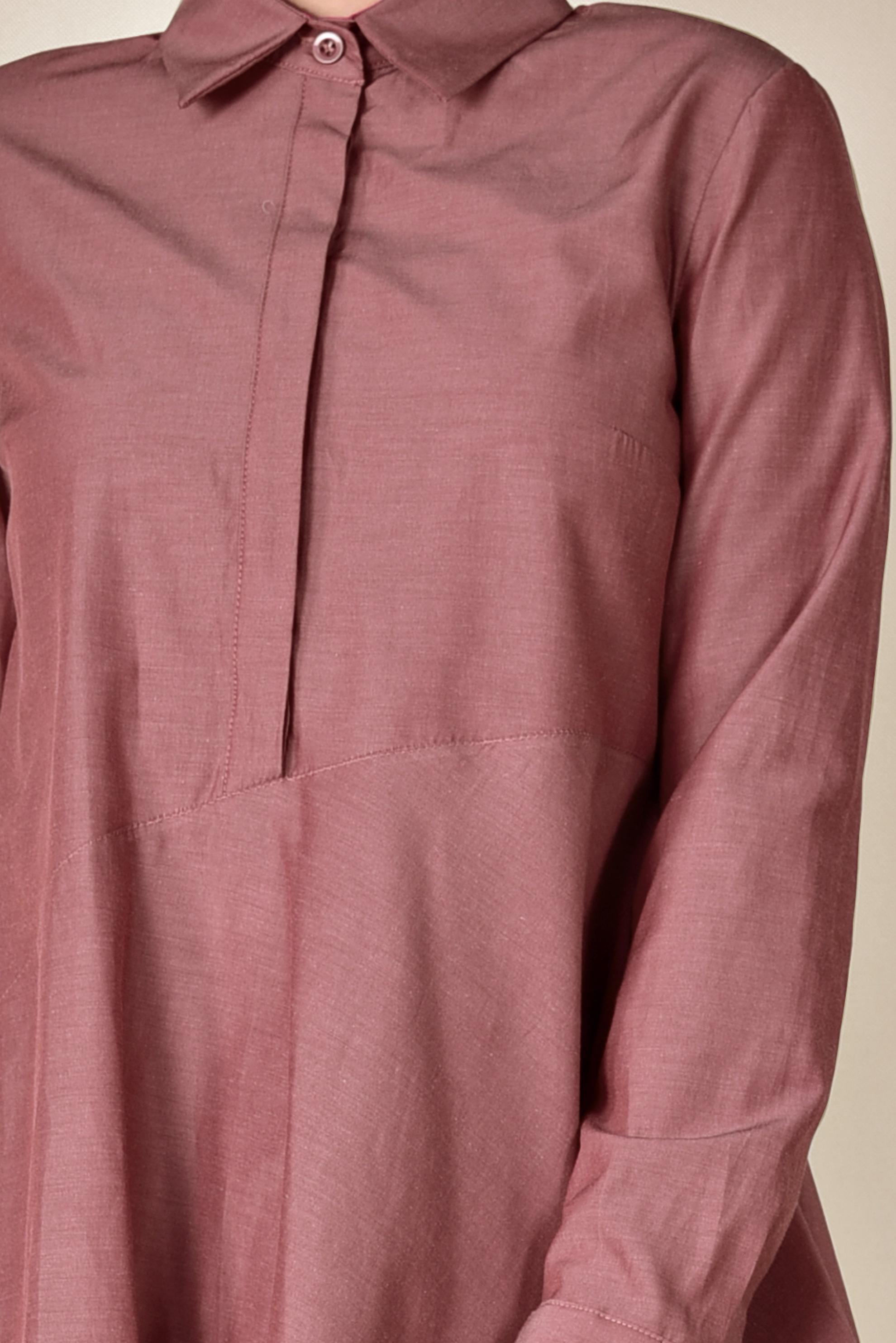 Tesettür giyim BORDO ASİMETRİK KESİM TUNİK 4008