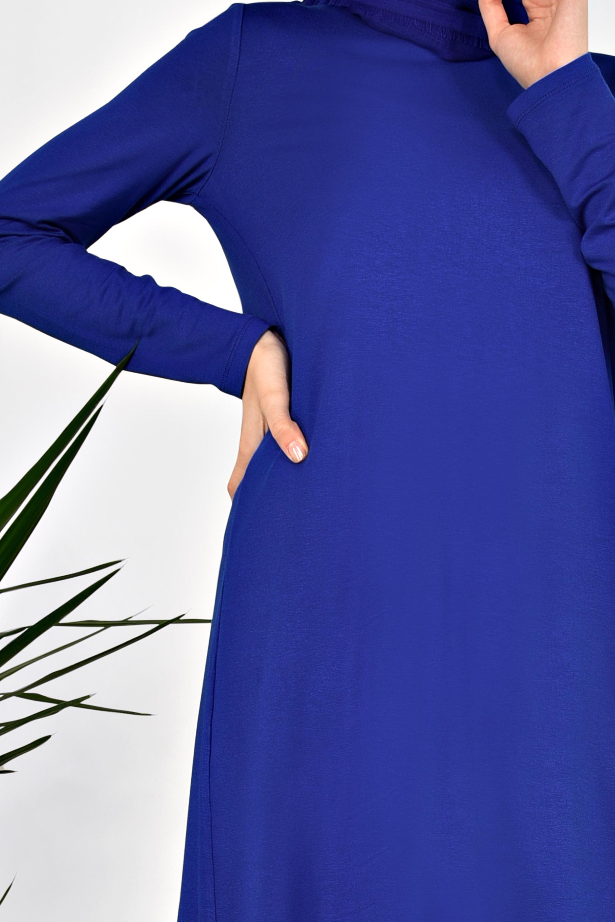 Hijab clothing NAVY BLUE Round Collar Tunic 4037 