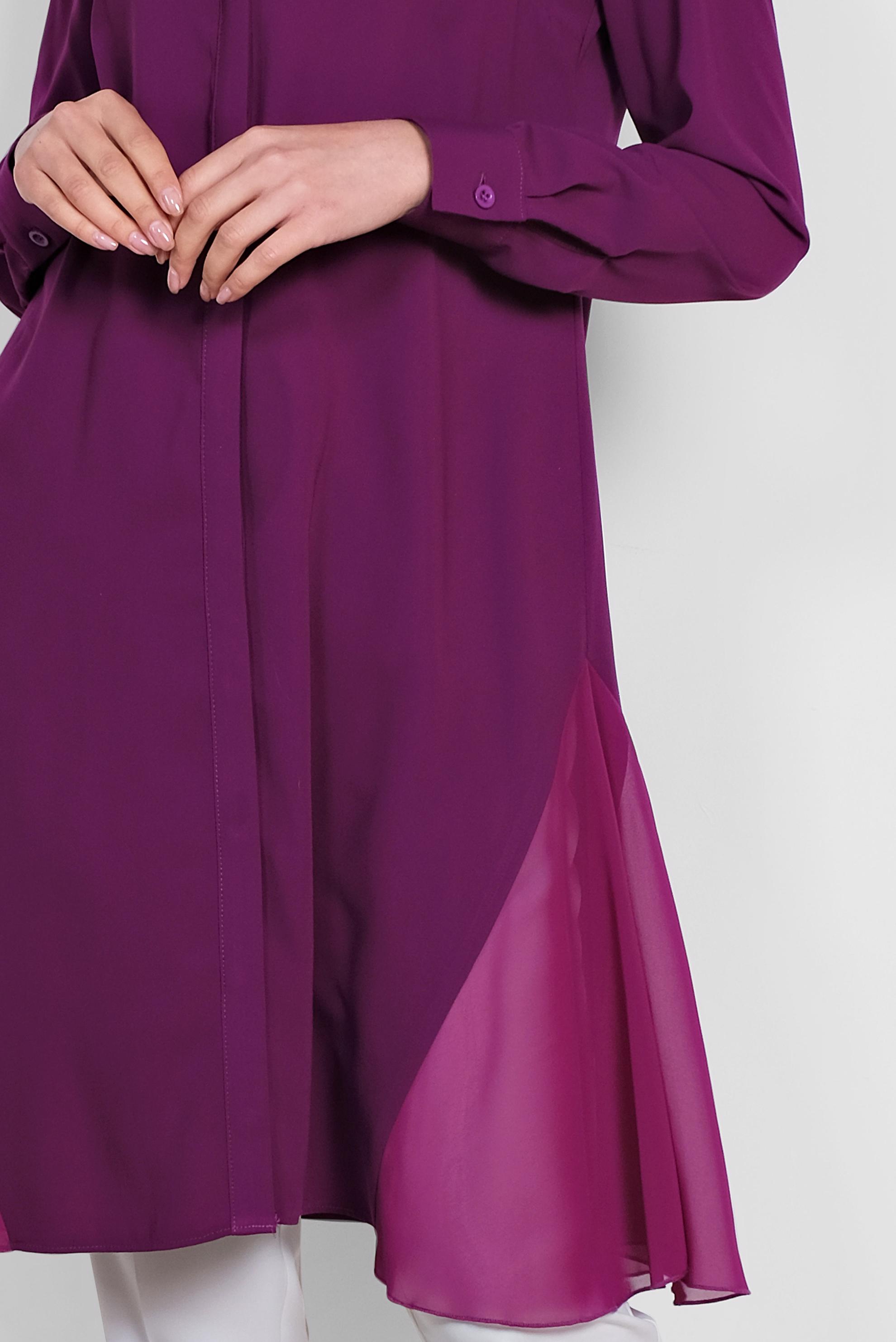 Tesettür giyim MOR GÖMLEK YAKA TESETTÜR TUNİK 4060