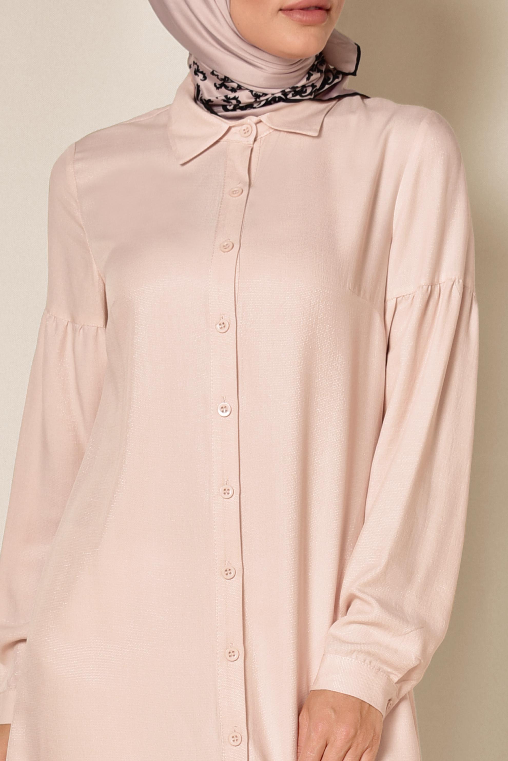 Tesettür giyim PUDRA GÖMLEK TUNİK 4065