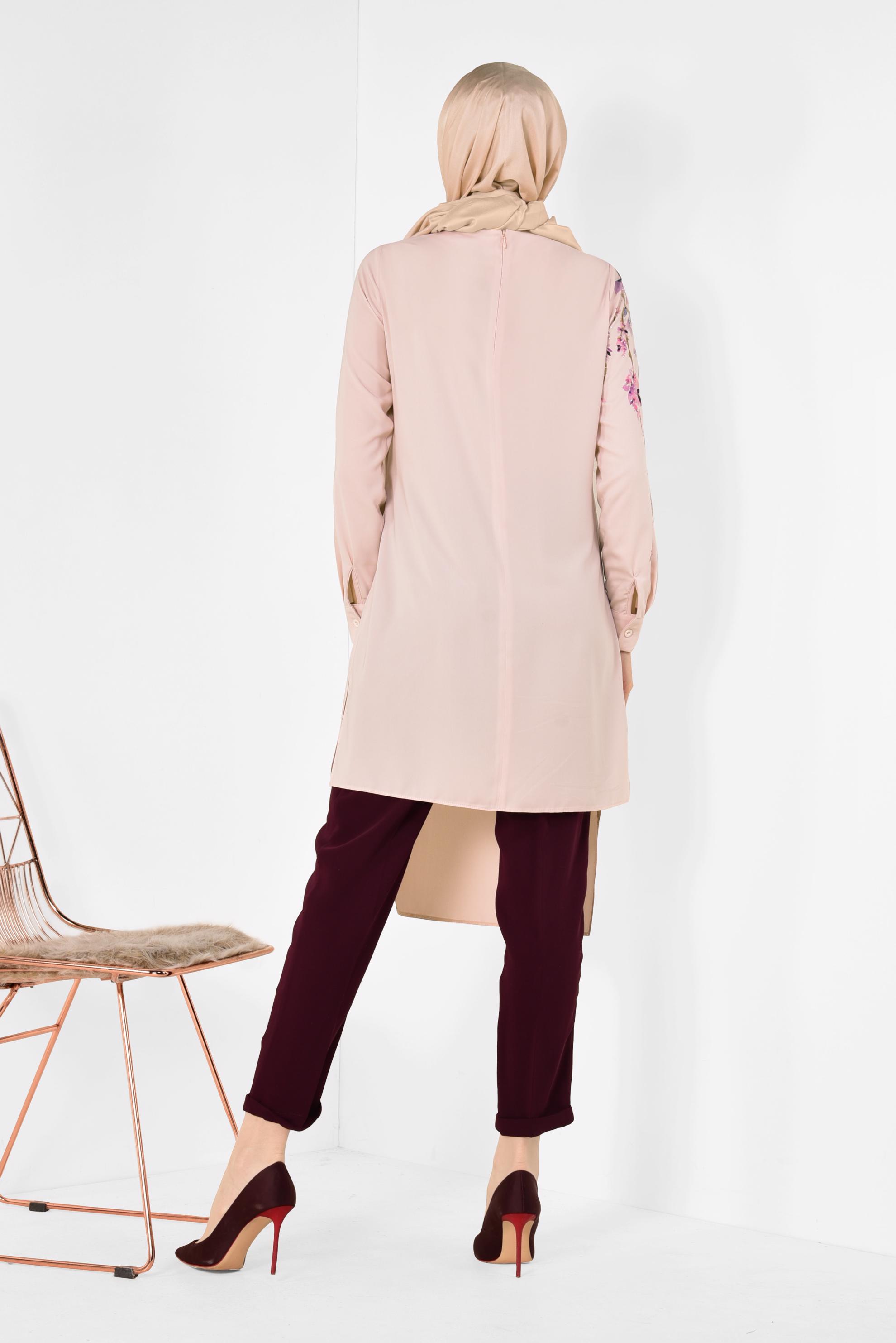 Hijab clothing POWDER Asymmetric Cut Flywheel Tunic 4117 