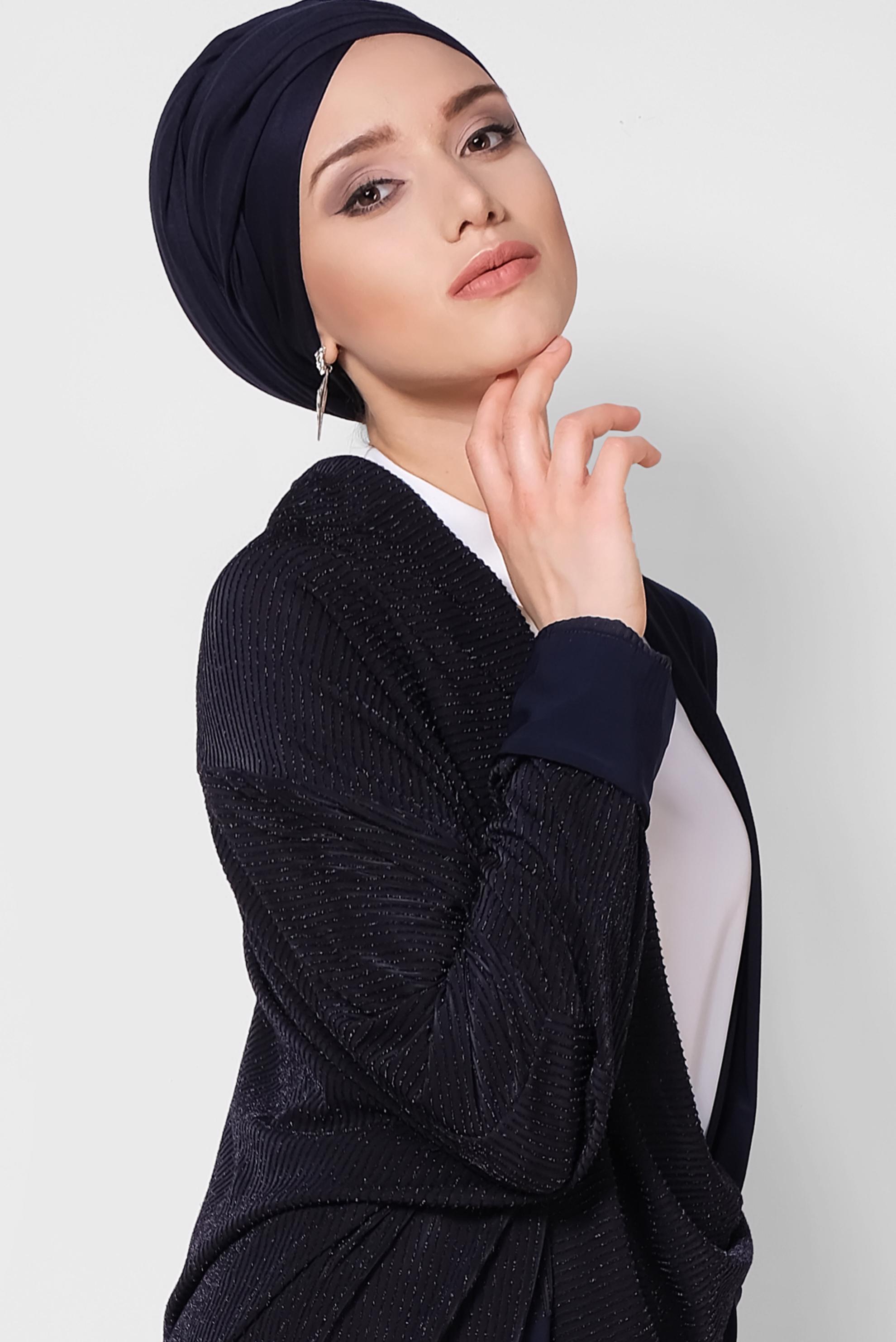 Tesettür giyim LACİVERT ASİMETRİK SALAŞ KESİM TUNİK 4130