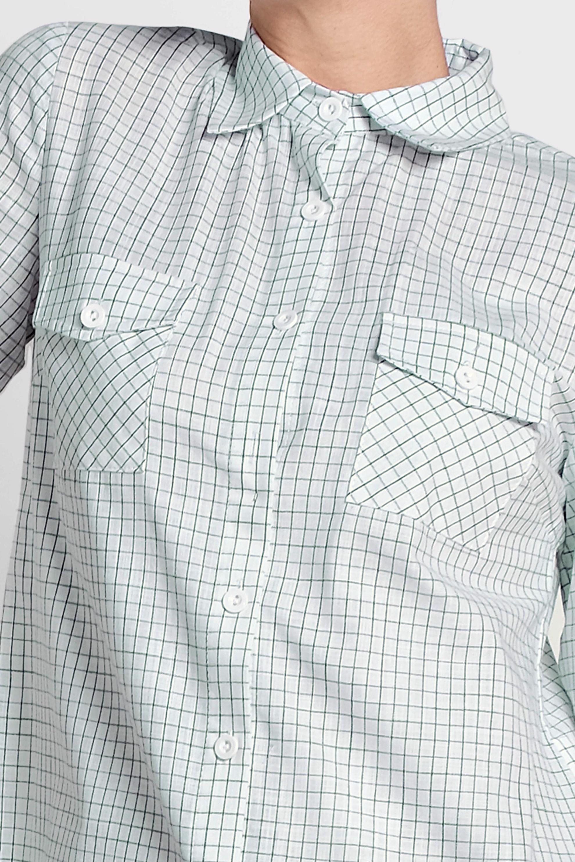 Tesettür giyim BEYAZ KARE DESENLİ PAMUKLU TUNİK 4149