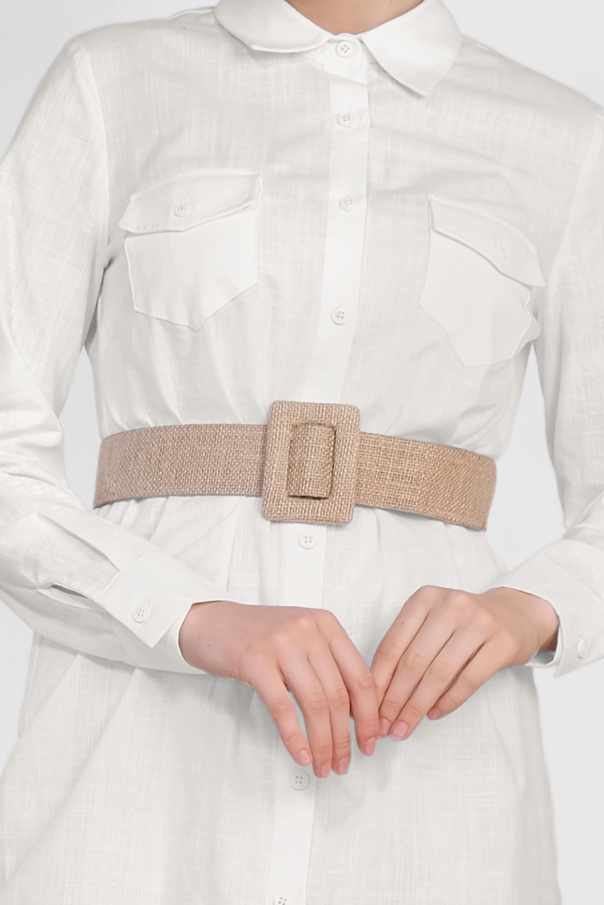 Tesettür giyim BEYAZ GÖMLEK YAKA TESETTÜR TUNİK 4152