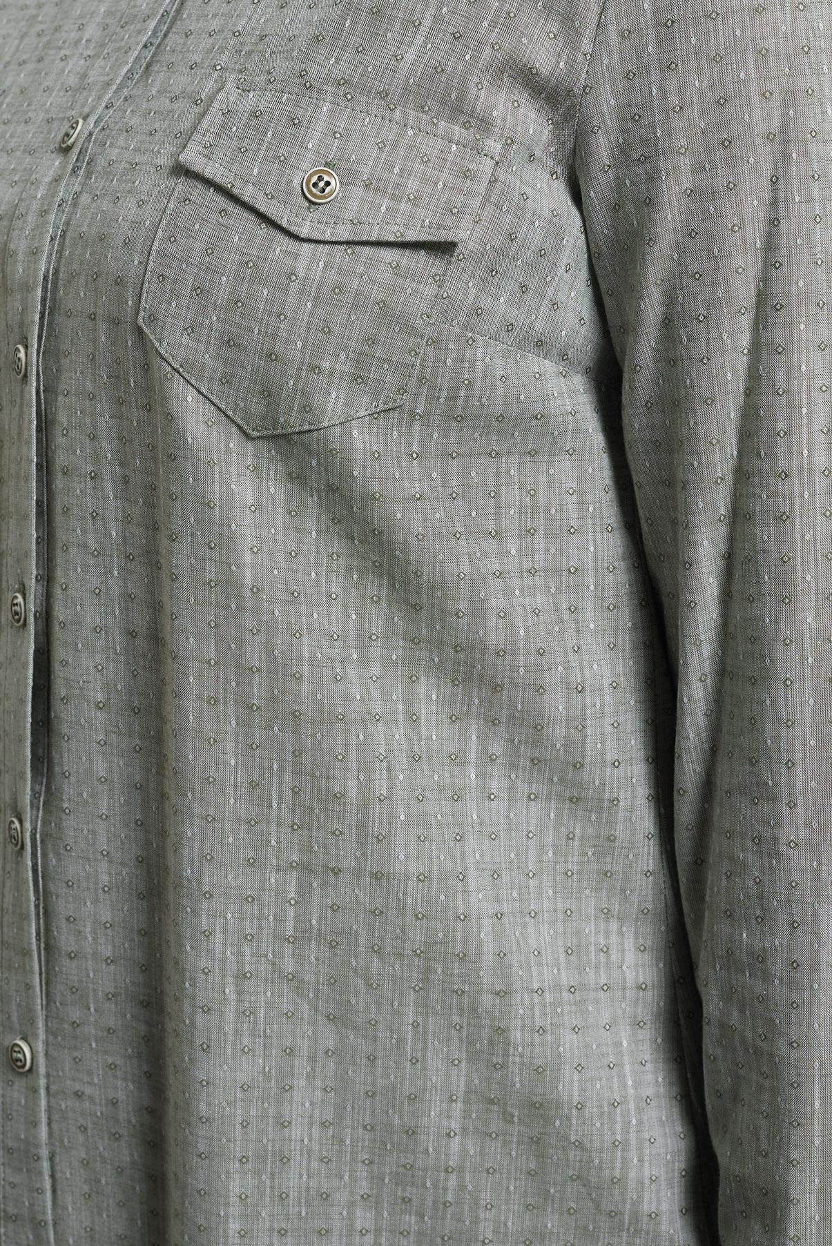 Tesettür giyim HAKİ GÖMLEK YAKA TESETTÜR TUNİK 4152