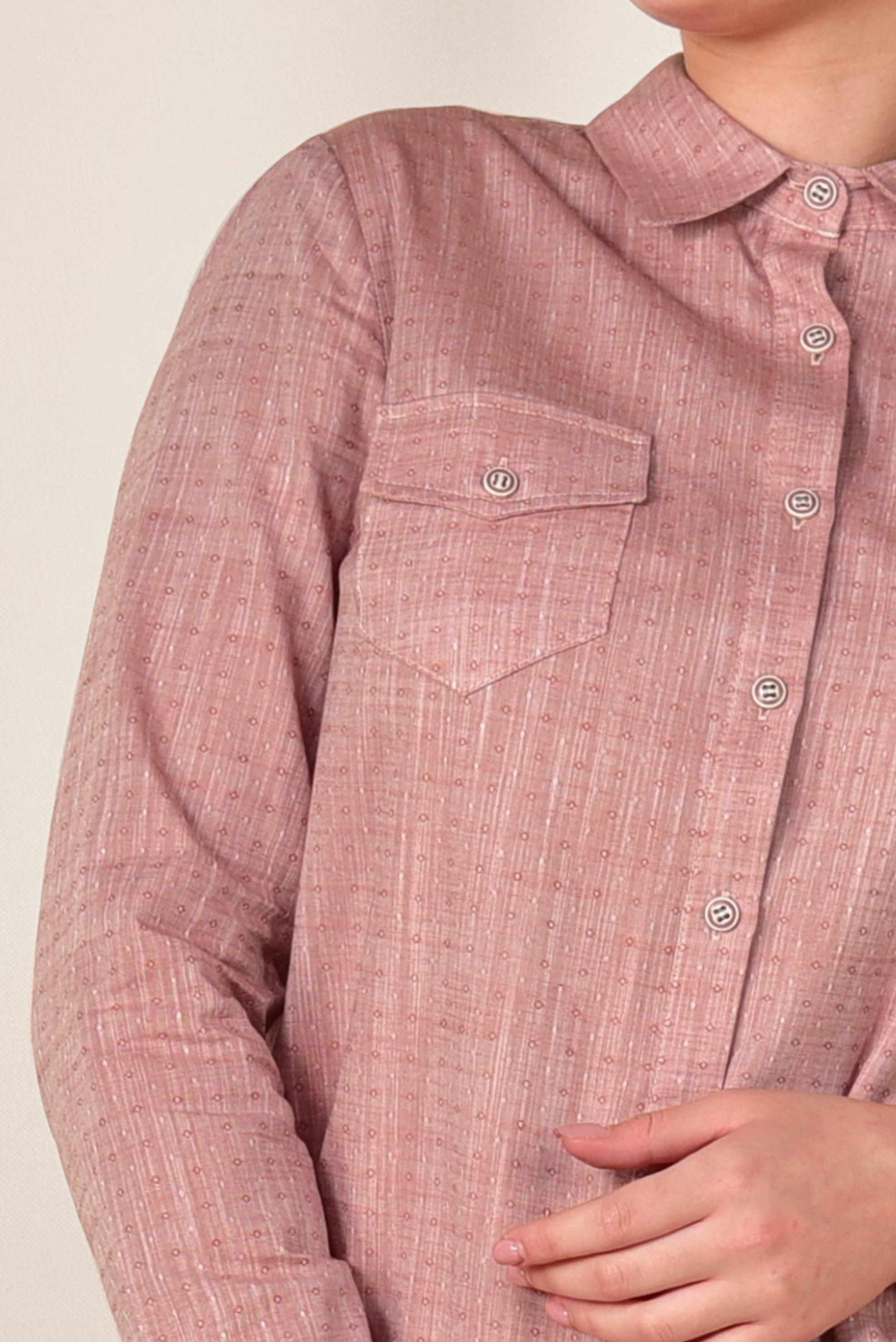 Tesettür giyim TURUNCU GÖMLEK YAKA TESETTÜR TUNİK 4152