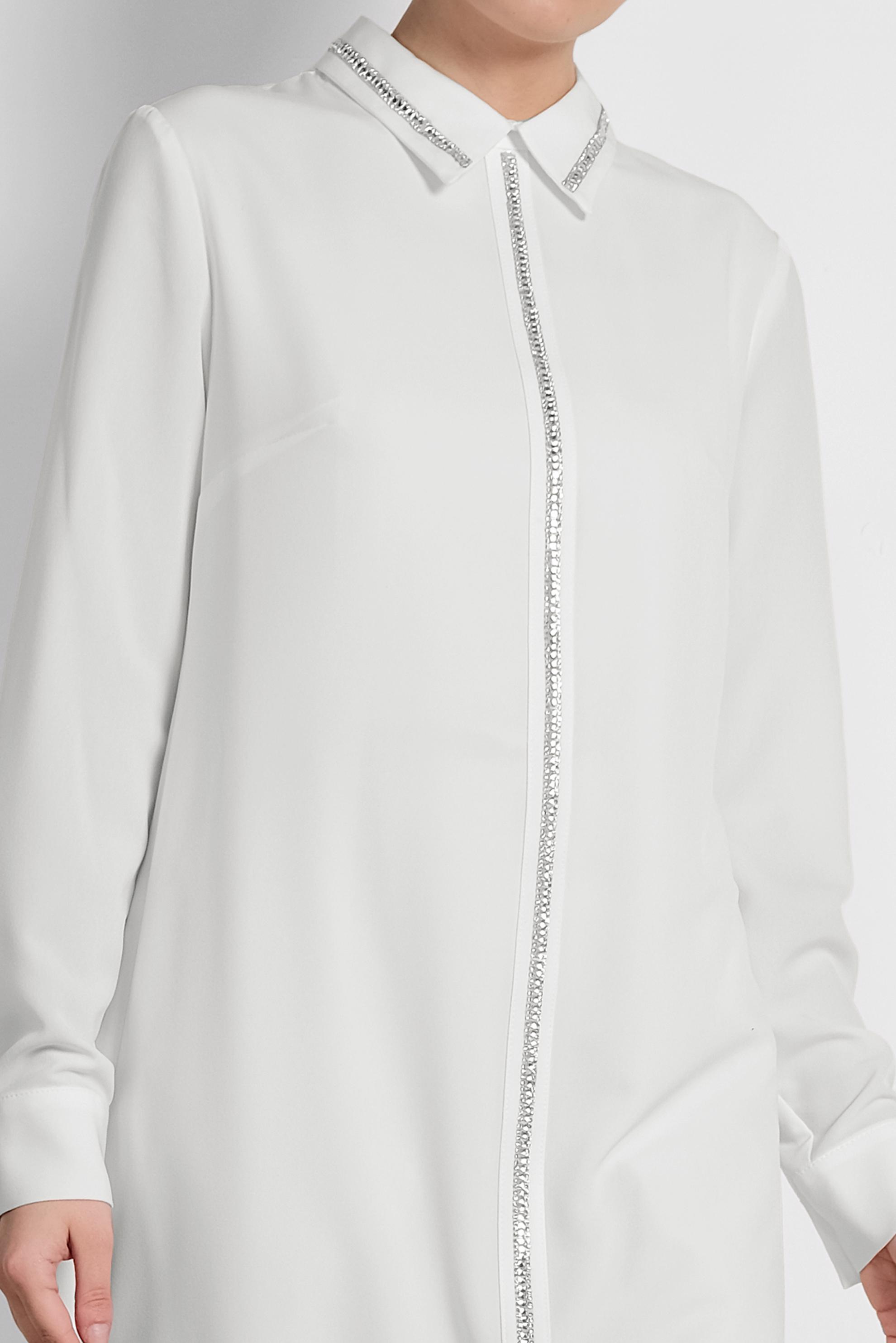 Tesettür giyim BEYAZ TAŞ İŞLEMELİ TUNİK 4161