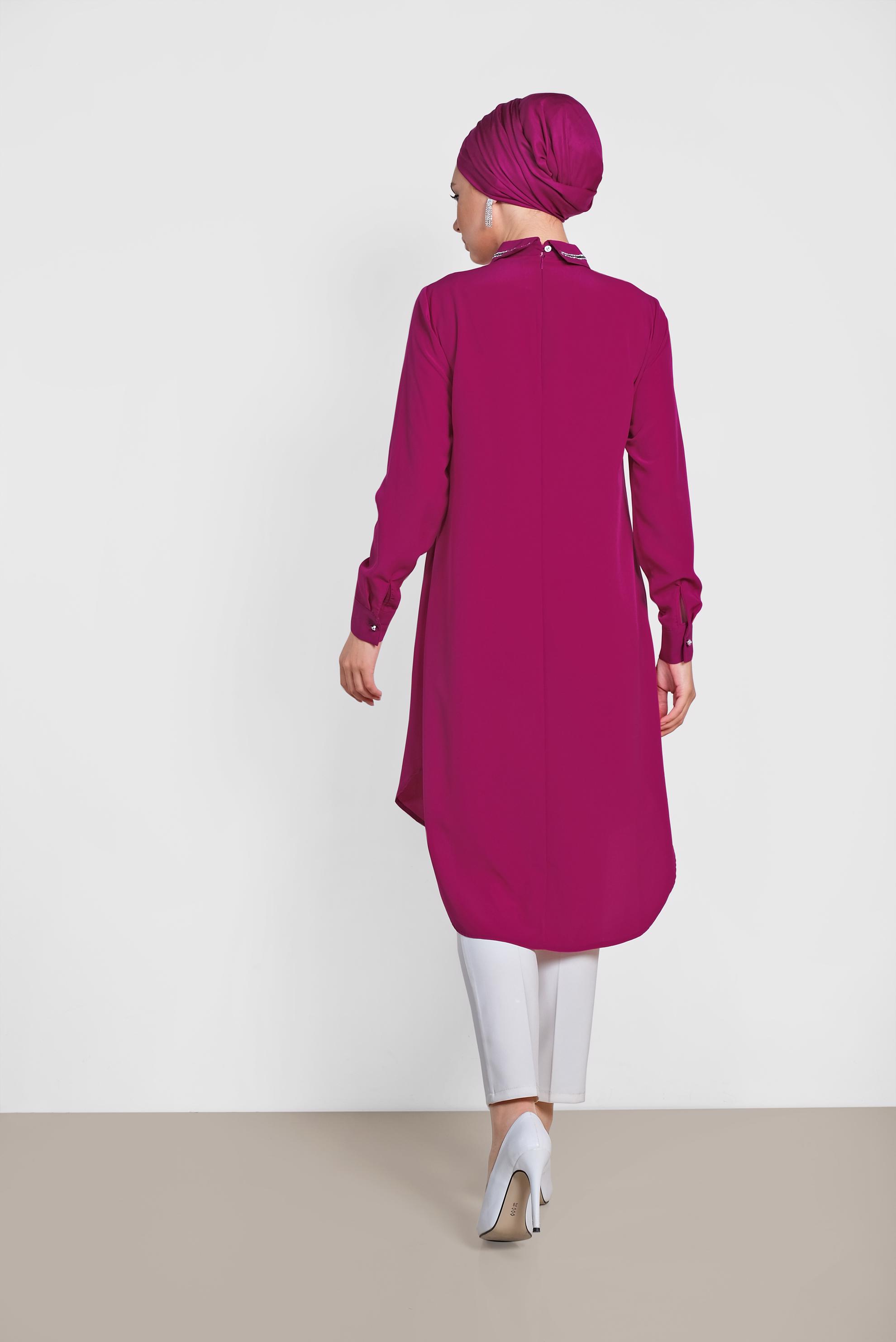 Tesettür giyim MÜRDÜM TAŞ İŞLEMELİ TUNİK 4161