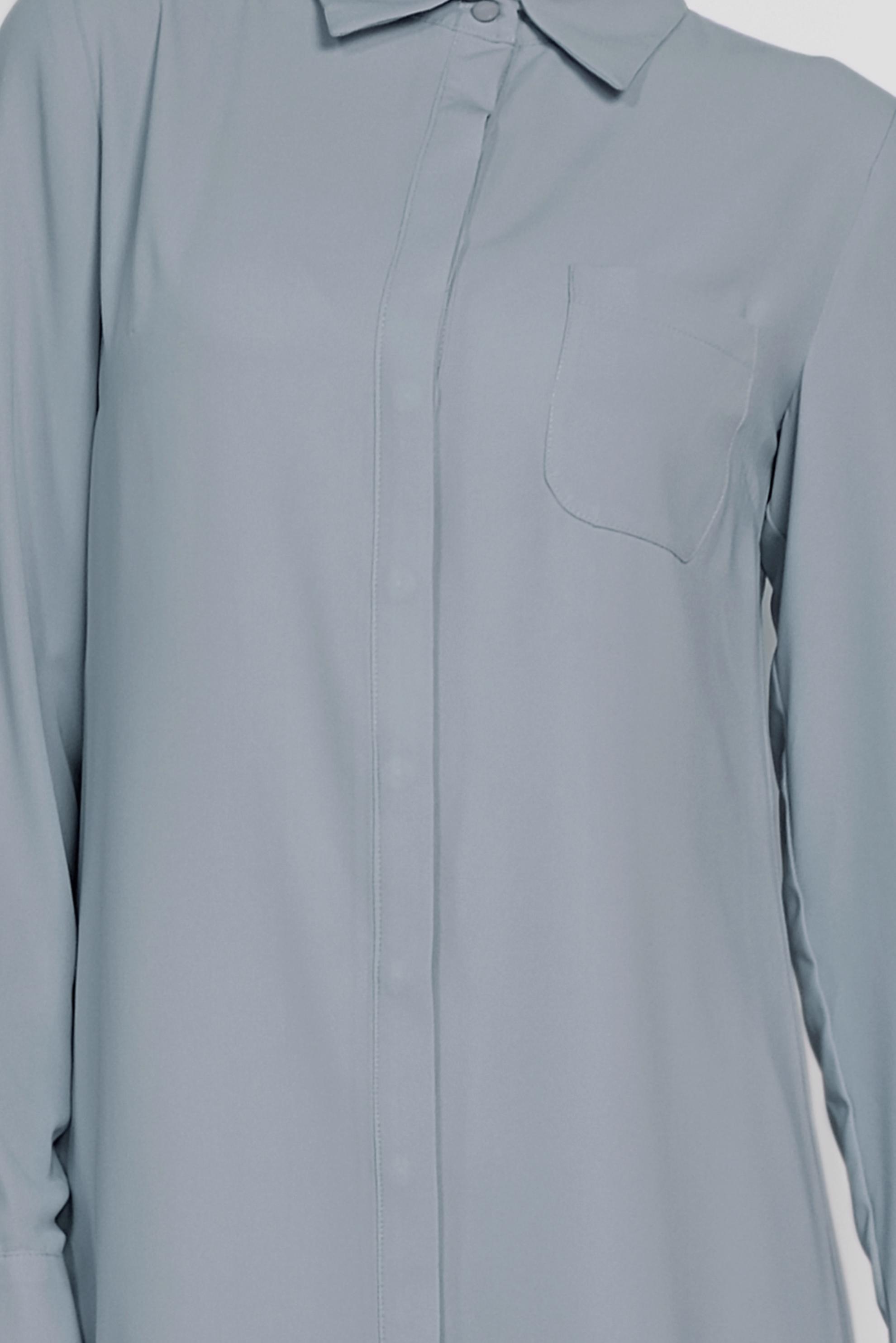 Tesettür giyim GRİ ERKEK YAKA KLASİK GÖMLEK 4164