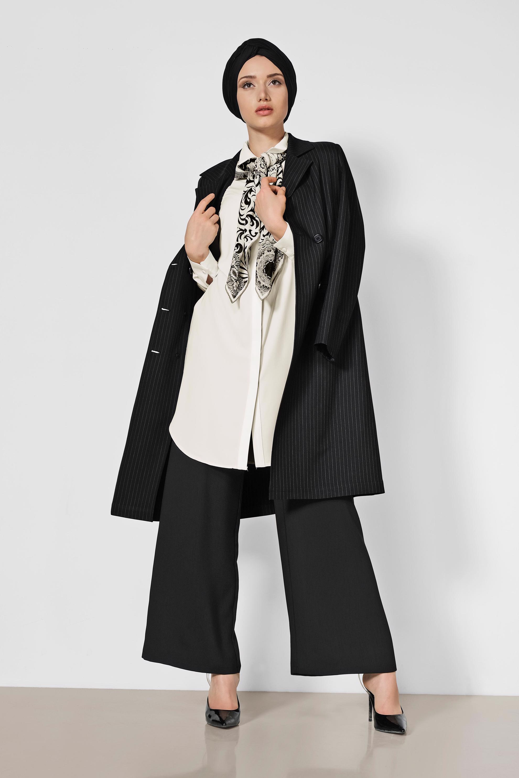 Tesettür giyim EKRU ERKEK YAKA KLASİK GÖMLEK 4164