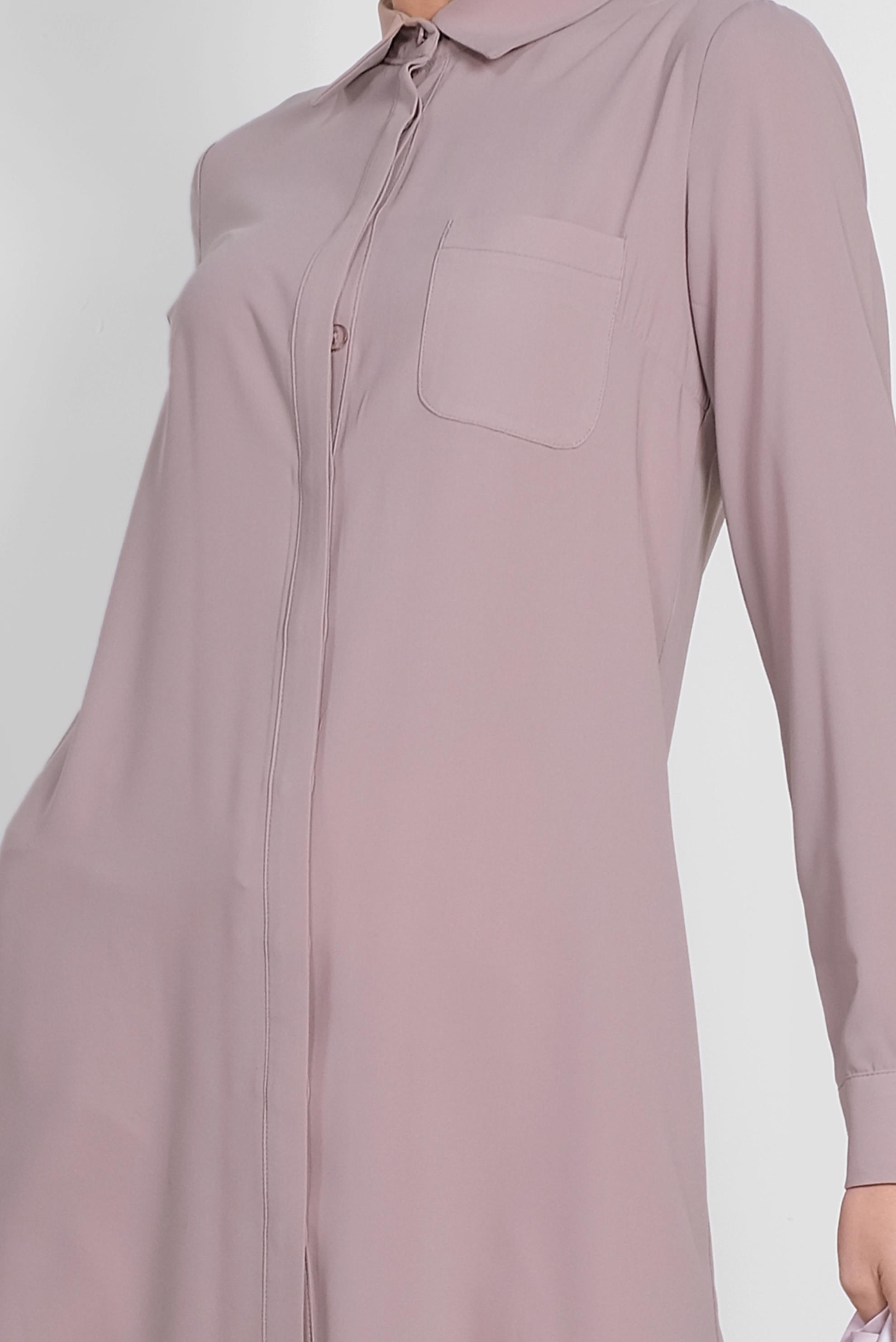 Tesettür giyim PUDRA ERKEK YAKA KLASİK GÖMLEK 4164