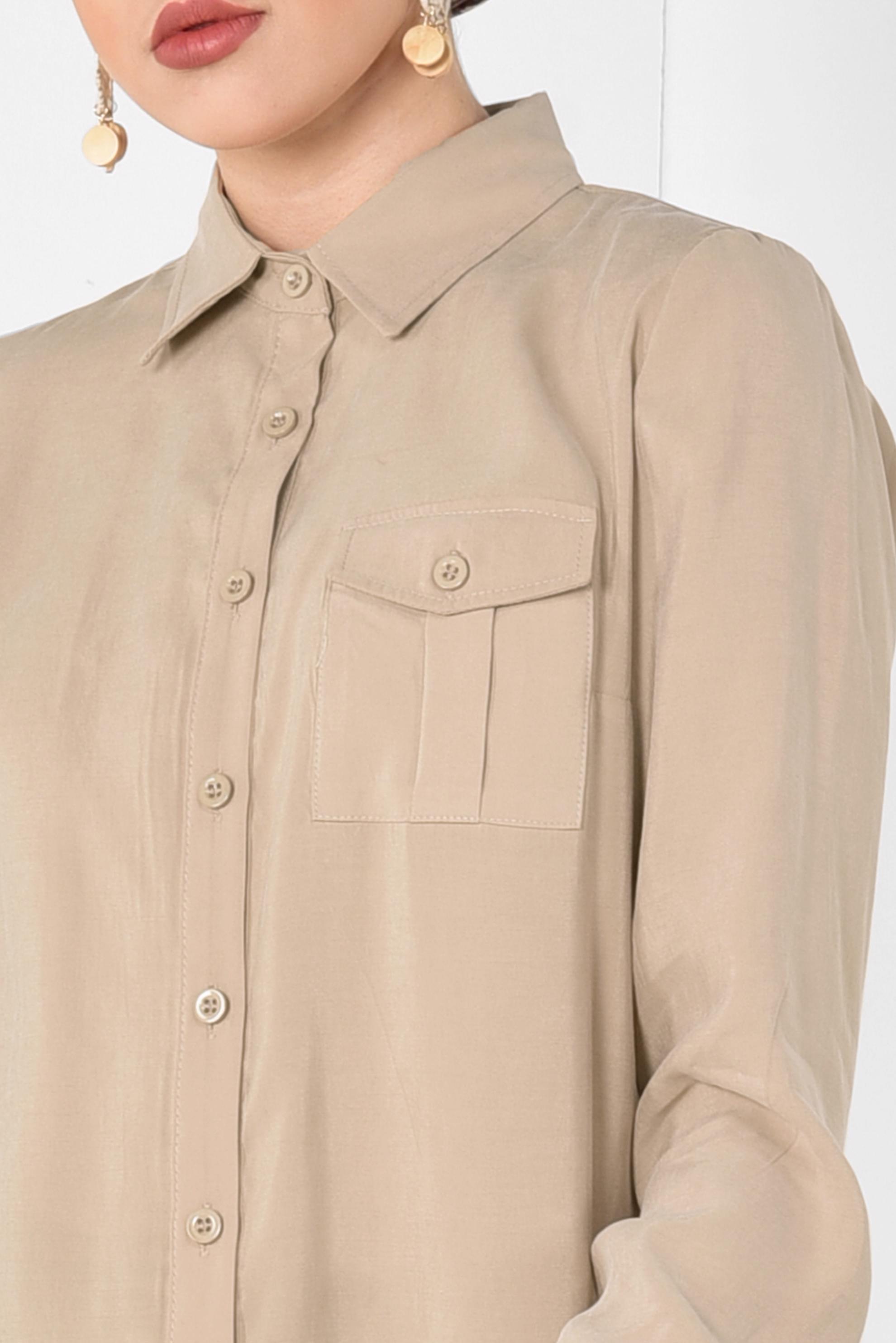 Tesettür giyim KAHVE CEP DETAYLI TUNİK 4175 