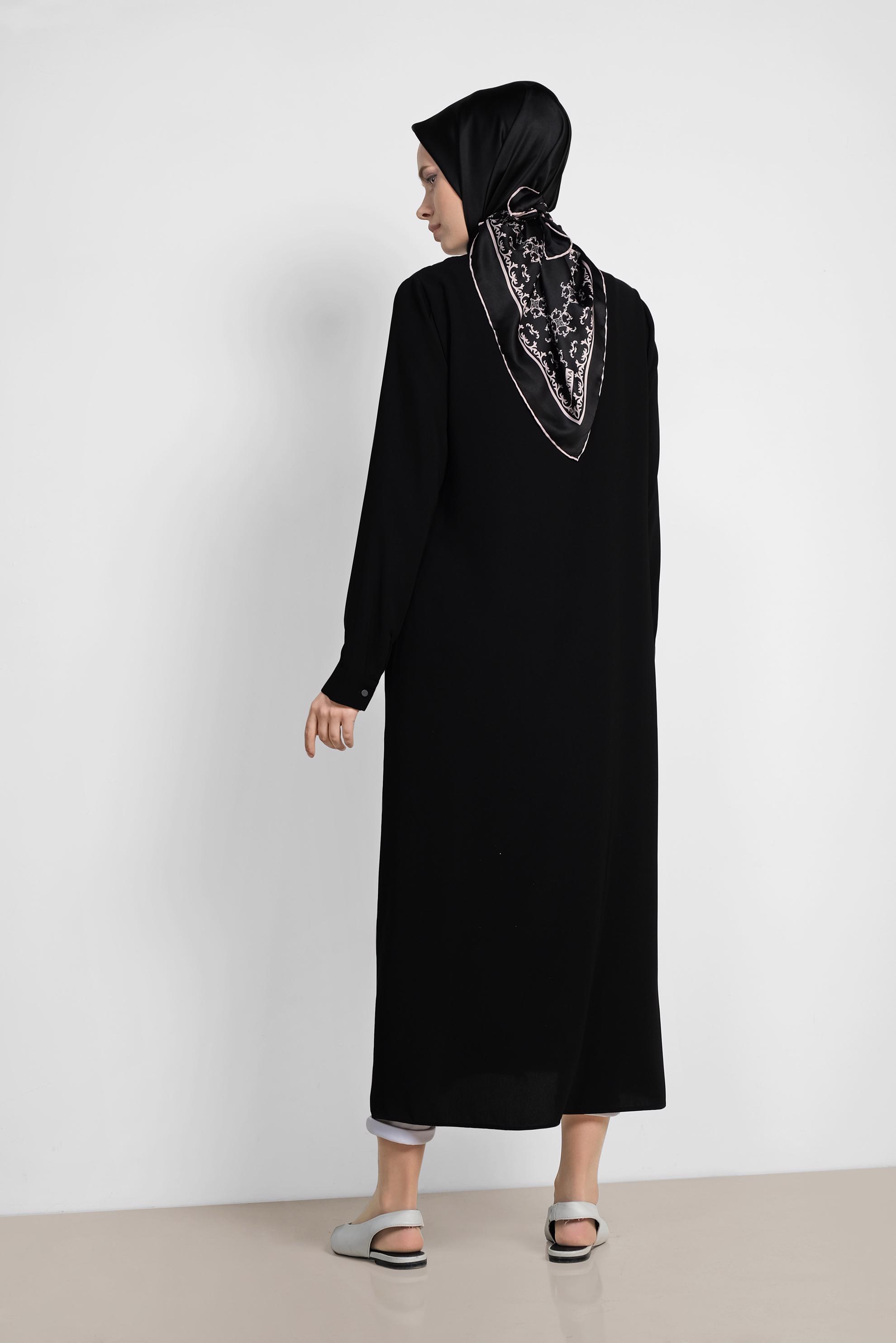 Tesettür giyim SİYAH PUL PAYET İŞLEMELİ UZUN TUNİK 4177