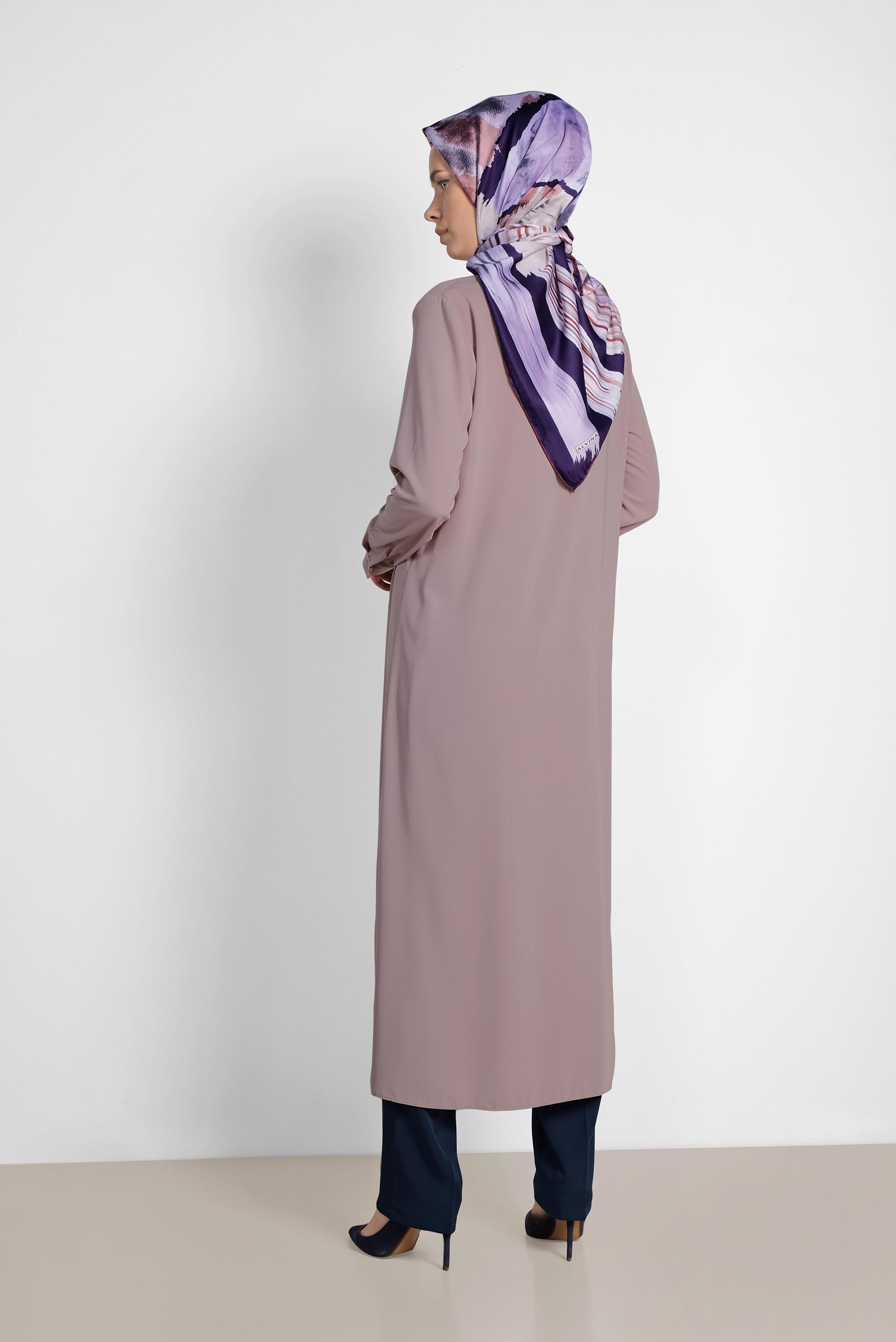 Tesettür giyim PUDRA PUL PAYET İŞLEMELİ UZUN TUNİK 4177