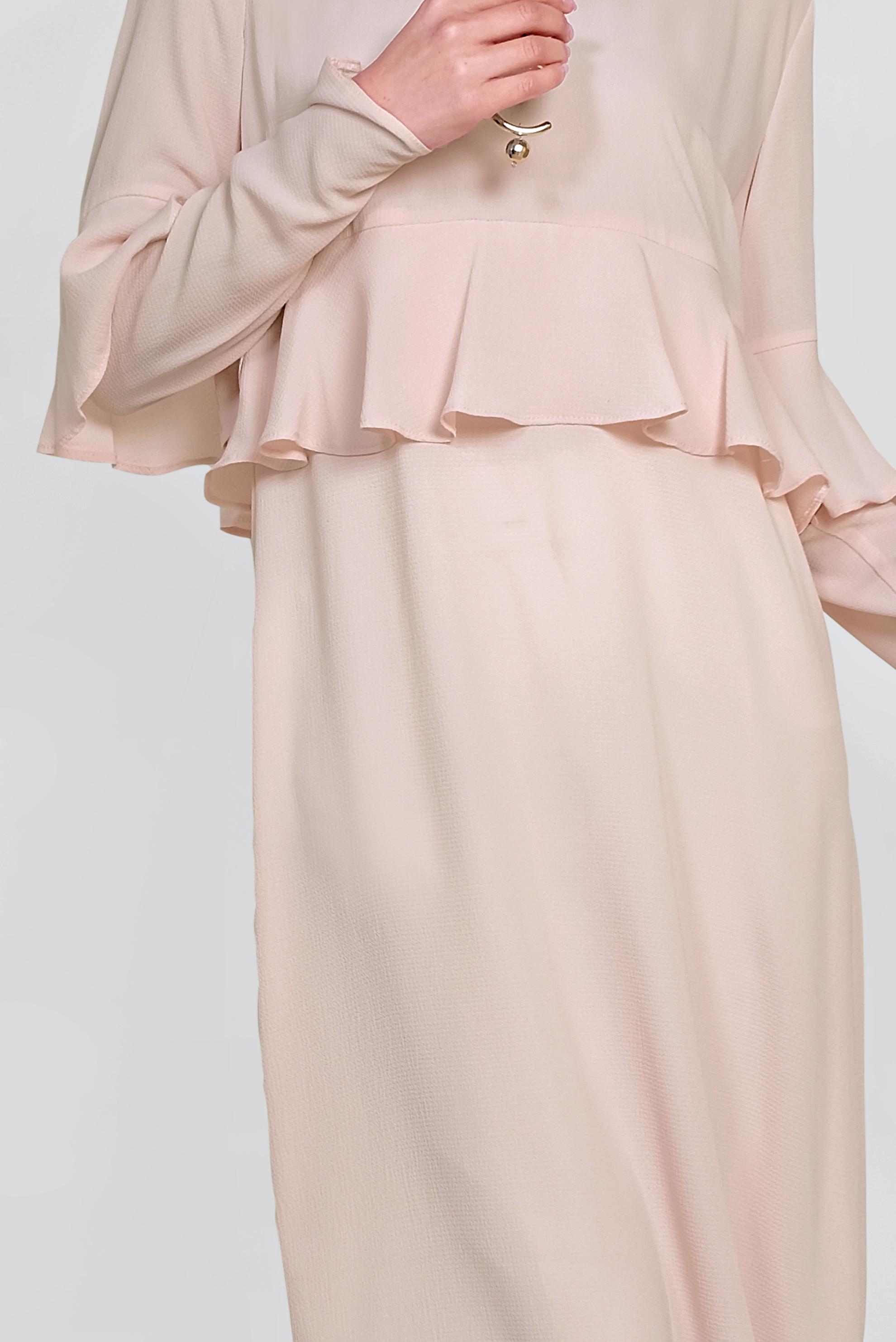 Tesettür giyim PUDRA VOLAN DETAYLI TUNİK 4180