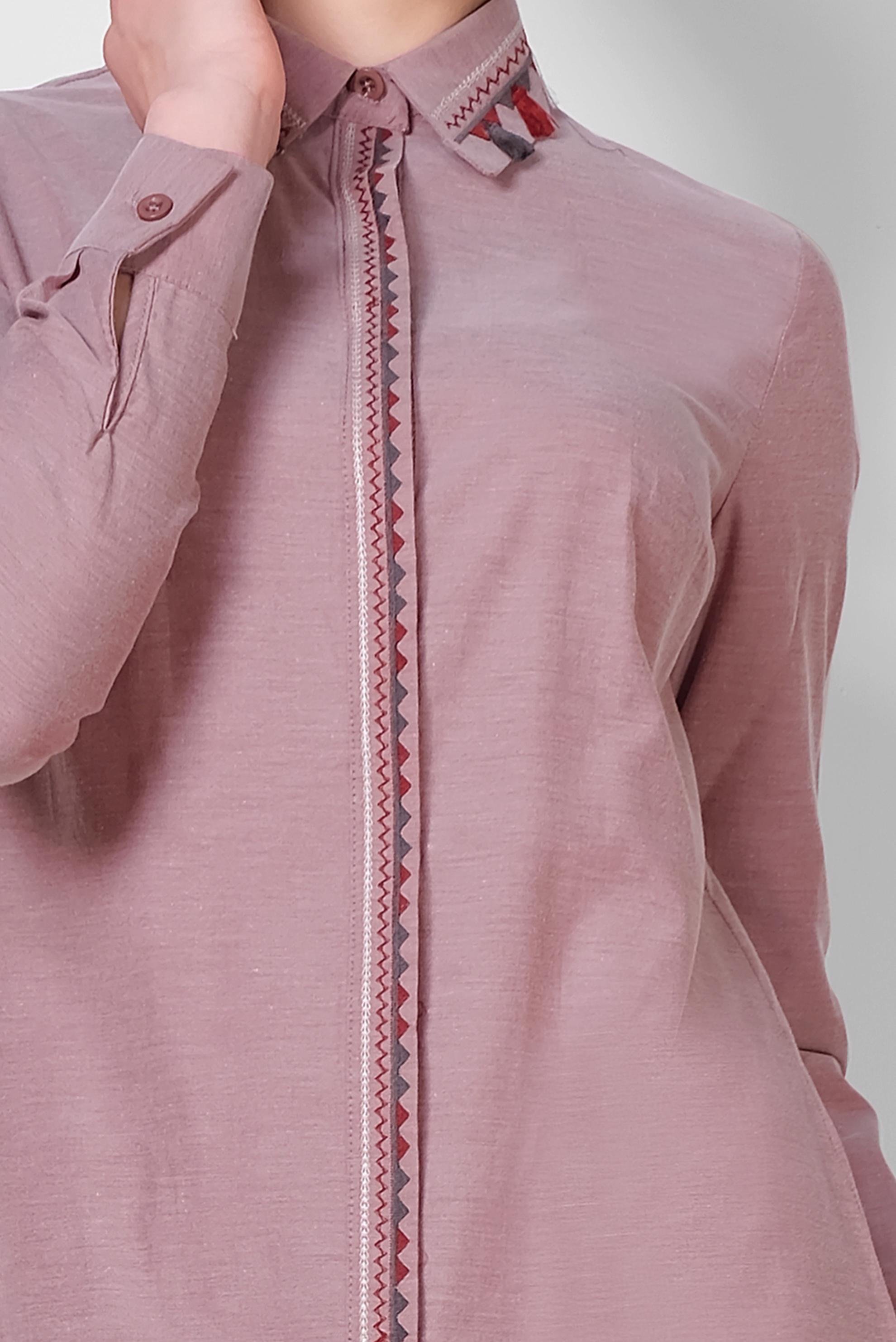 Tesettür giyim BORDO NAKIŞ DETAYLI TESETTÜR TUNİK 4181