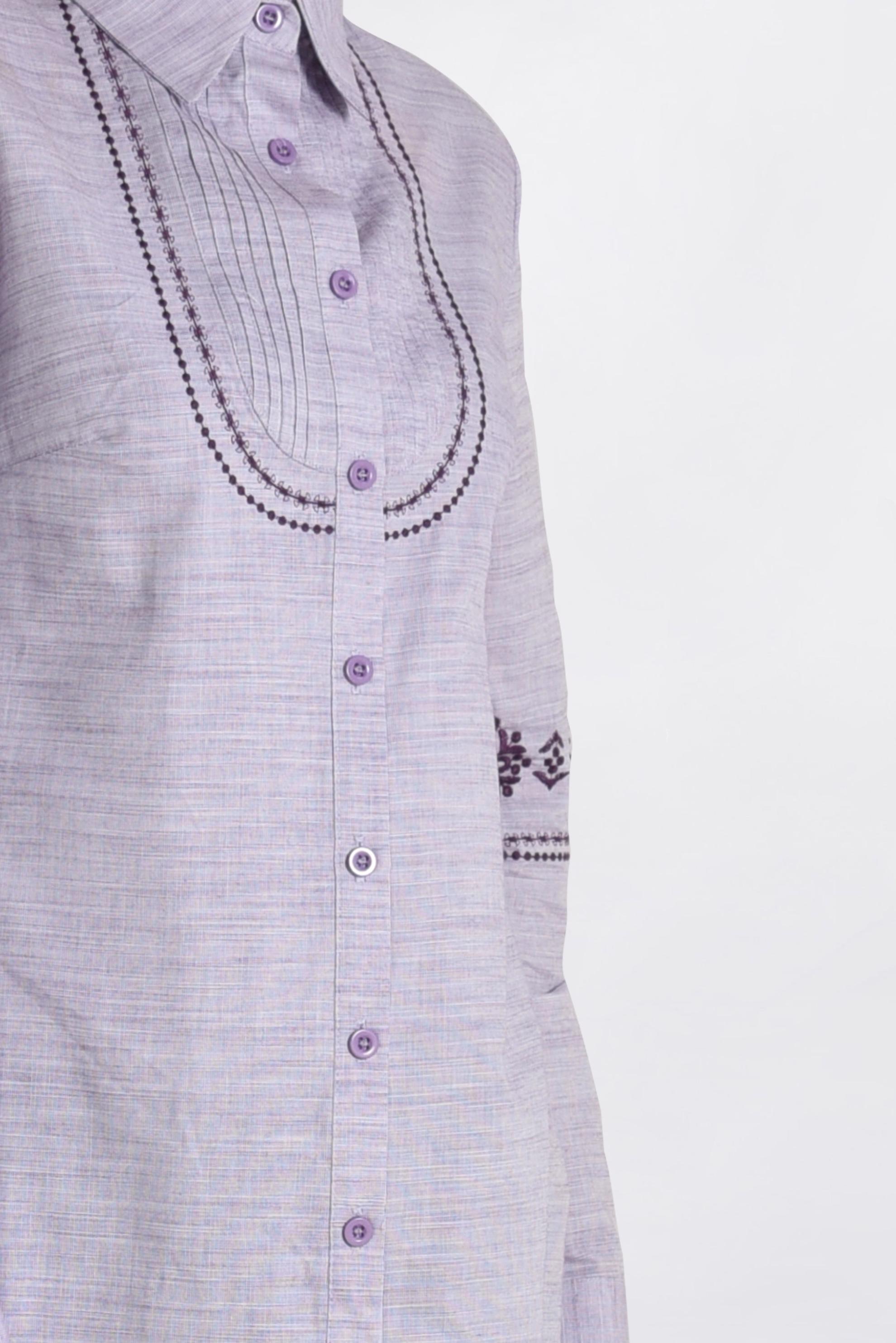 Tesettür giyim MOR ÖNDEN DÜĞMELİ NAKIŞLI TUNİK 4216