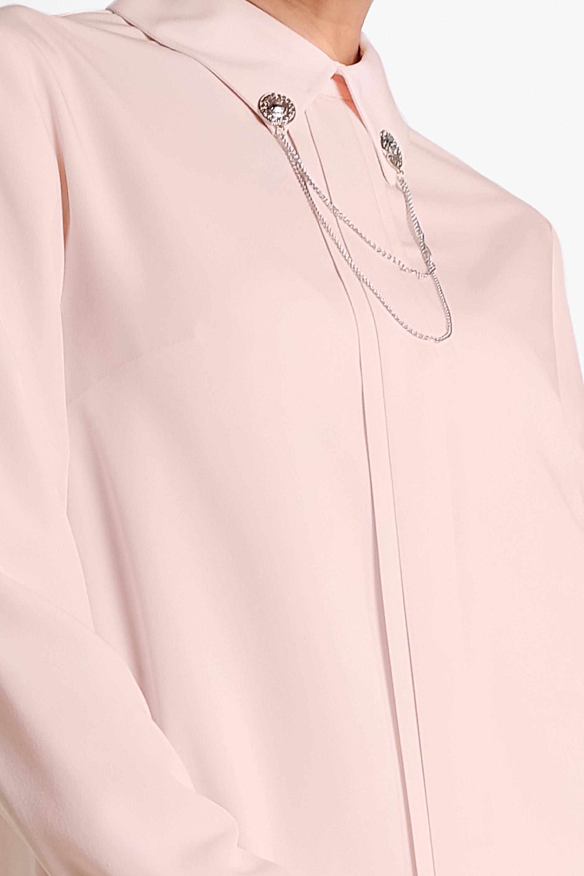 Tesettür giyim PUDRA YAKASI BROŞLU KLASİK TUNİK 4221