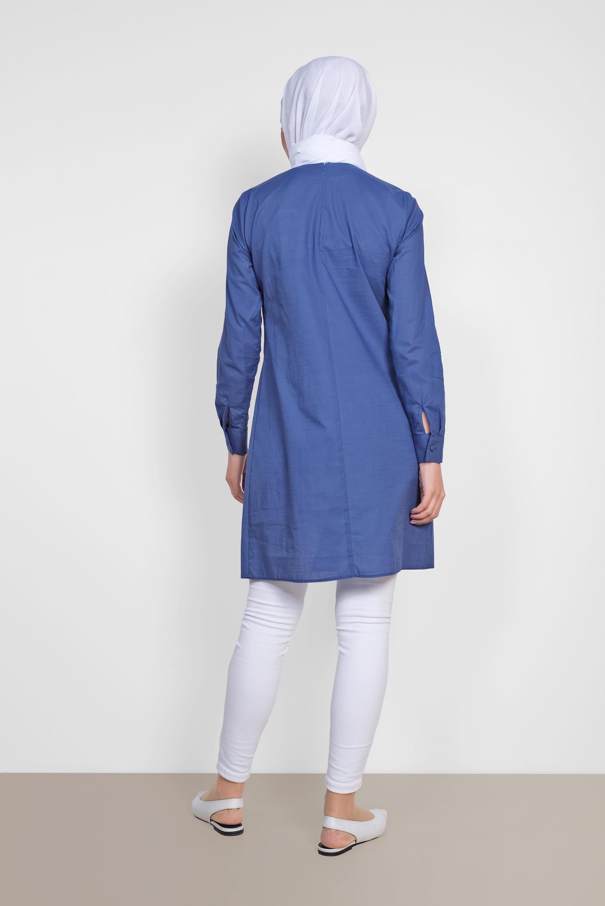 Tesettür giyim LACİVERT PUL İŞLEMELİ NAKIŞLI TUNİK 4242