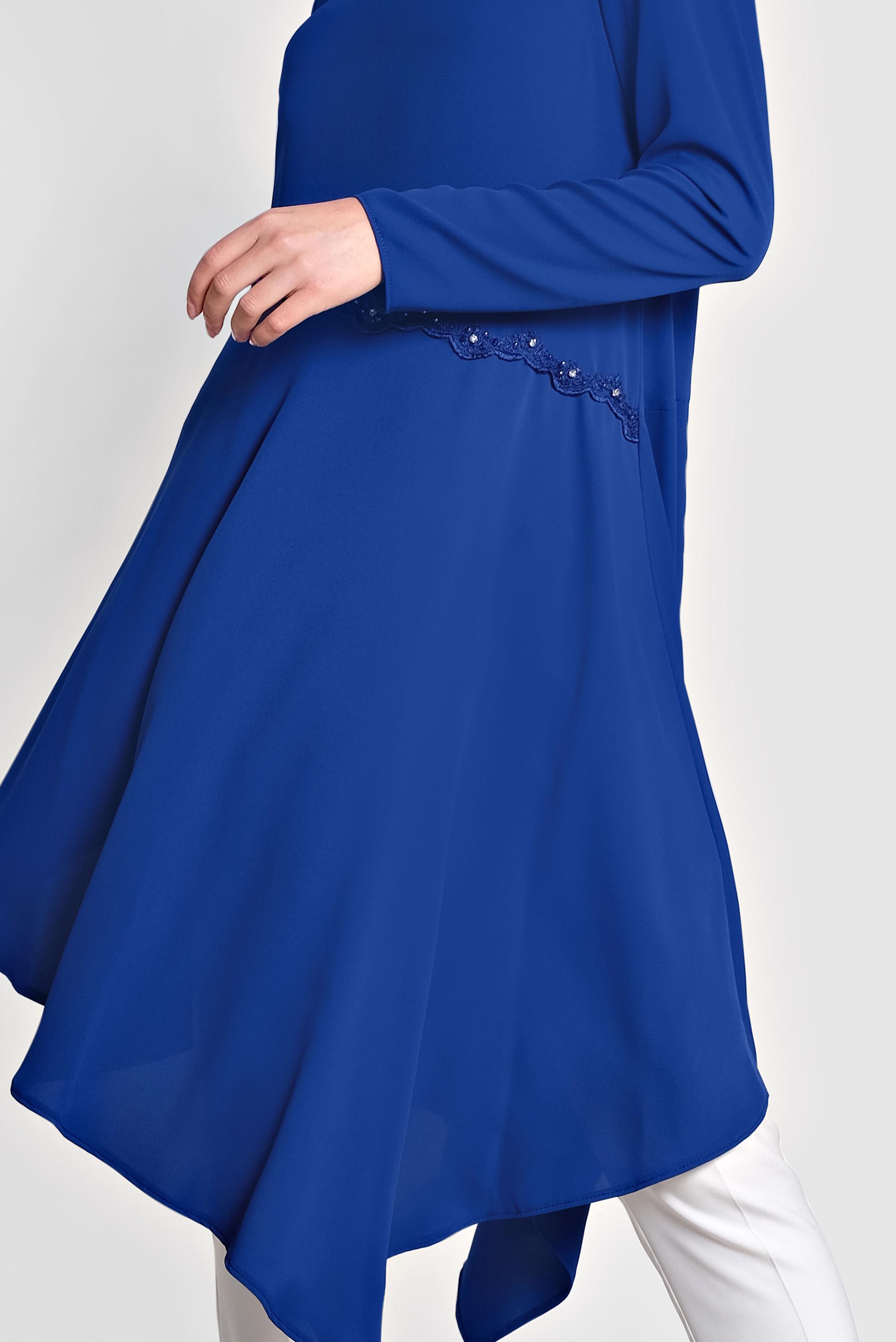 Tesettür giyim LACİVERT ASİMETRİK KESİMLİ TUNİK 4250