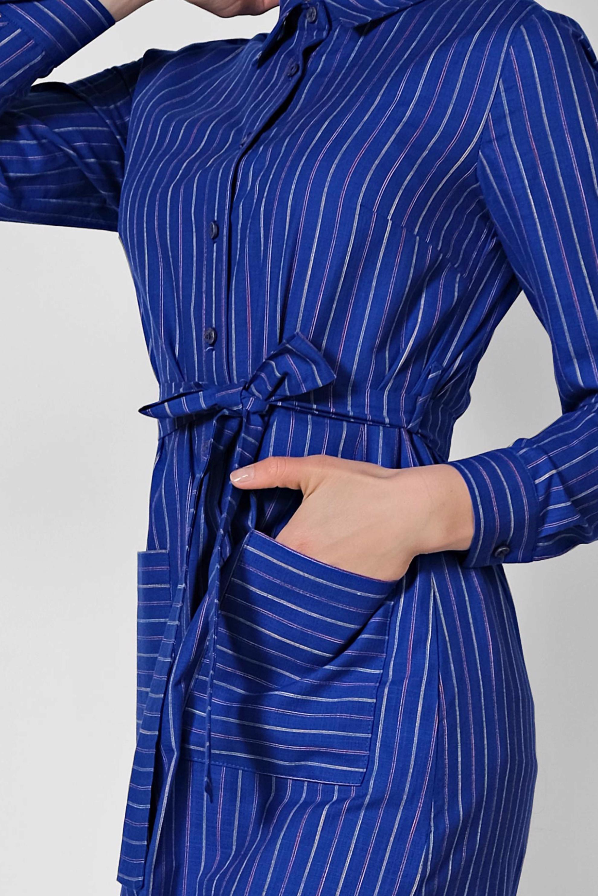 Tesettür giyim LACİVERT ÇİZGİ DESENLİ TUNİK 4290