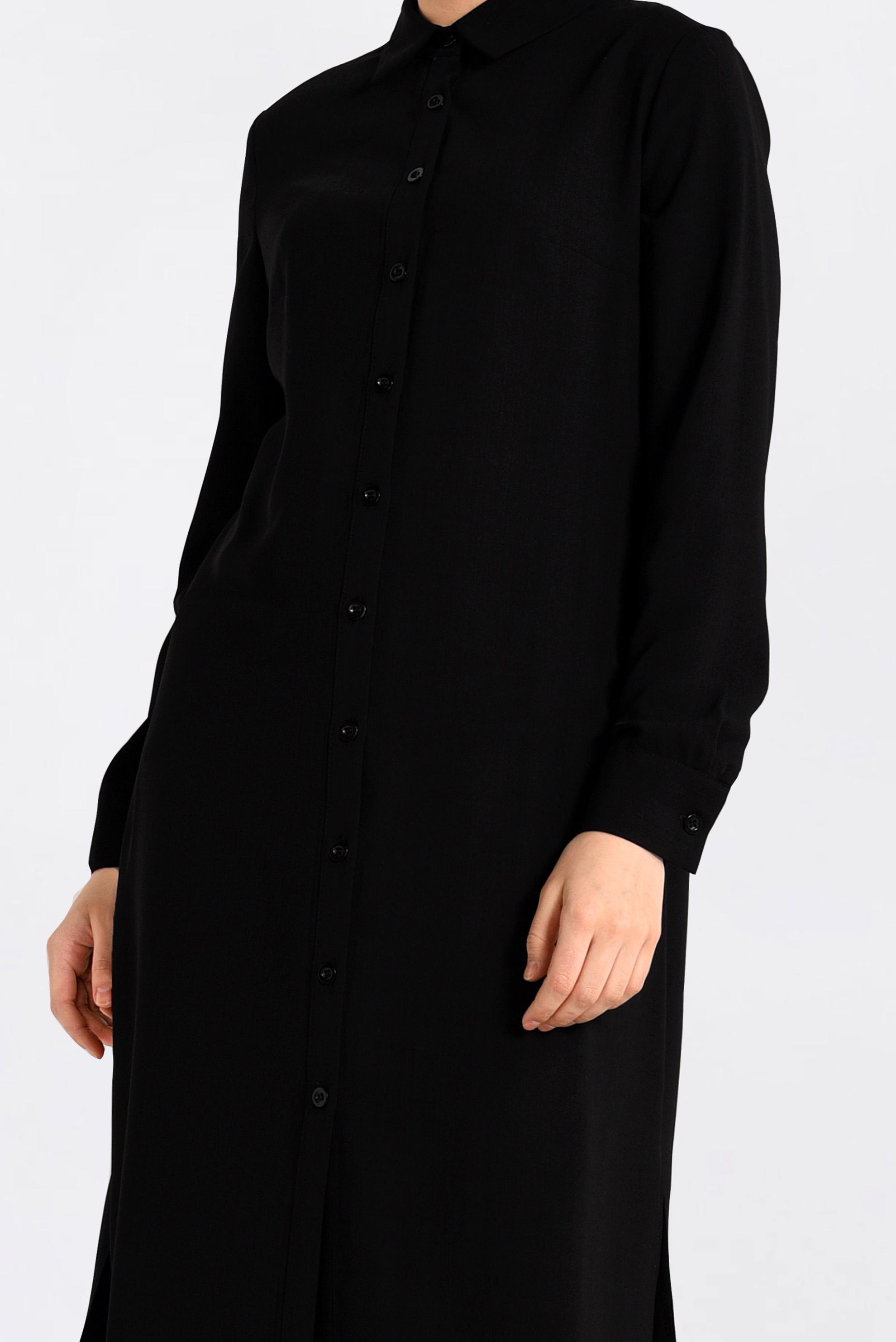 Tesettür giyim SİYAH ARKASI NAKIŞLI TUNİK 4315