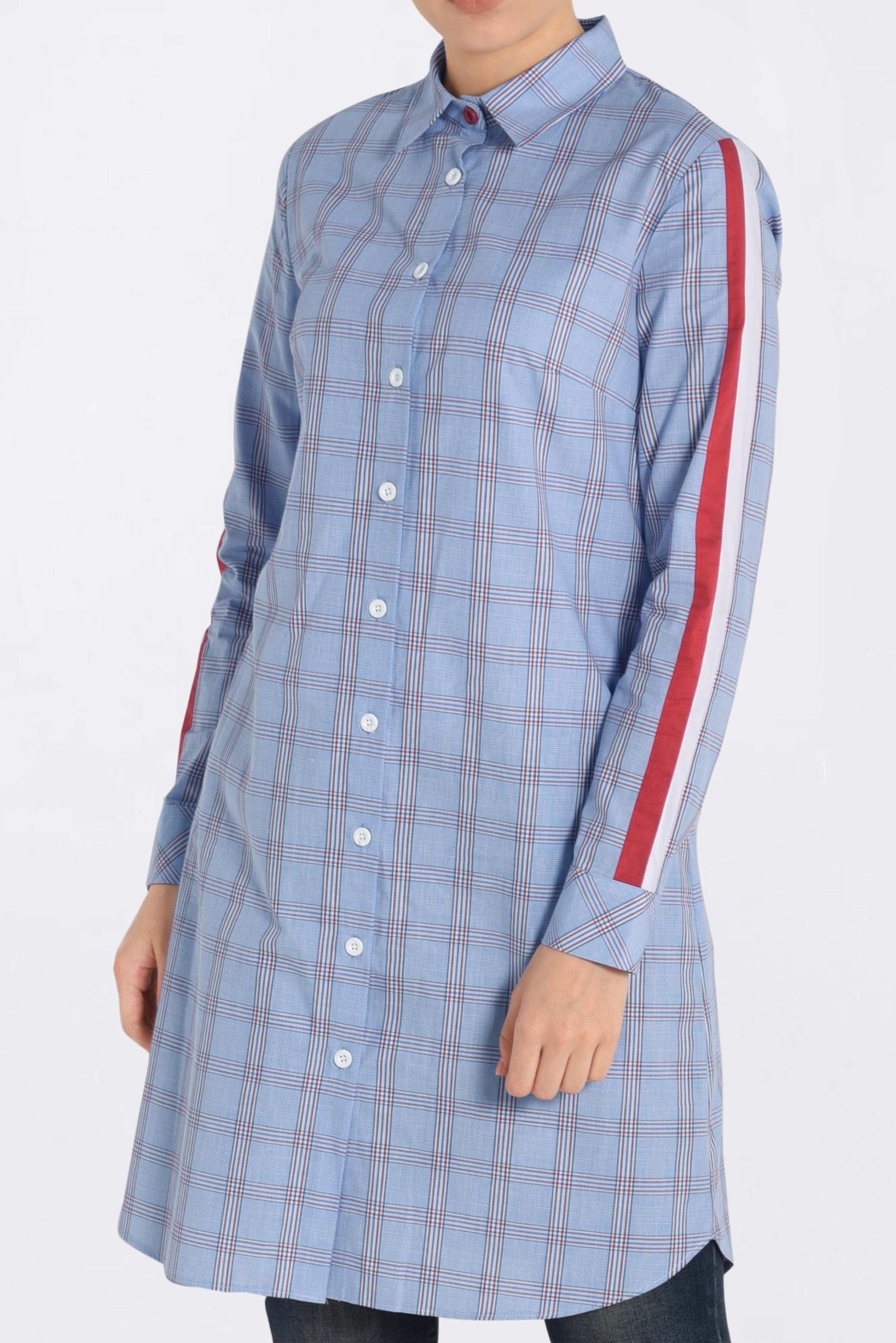 Tesettür giyim MAVİ ŞERİT DETAYLI TUNİK 4349